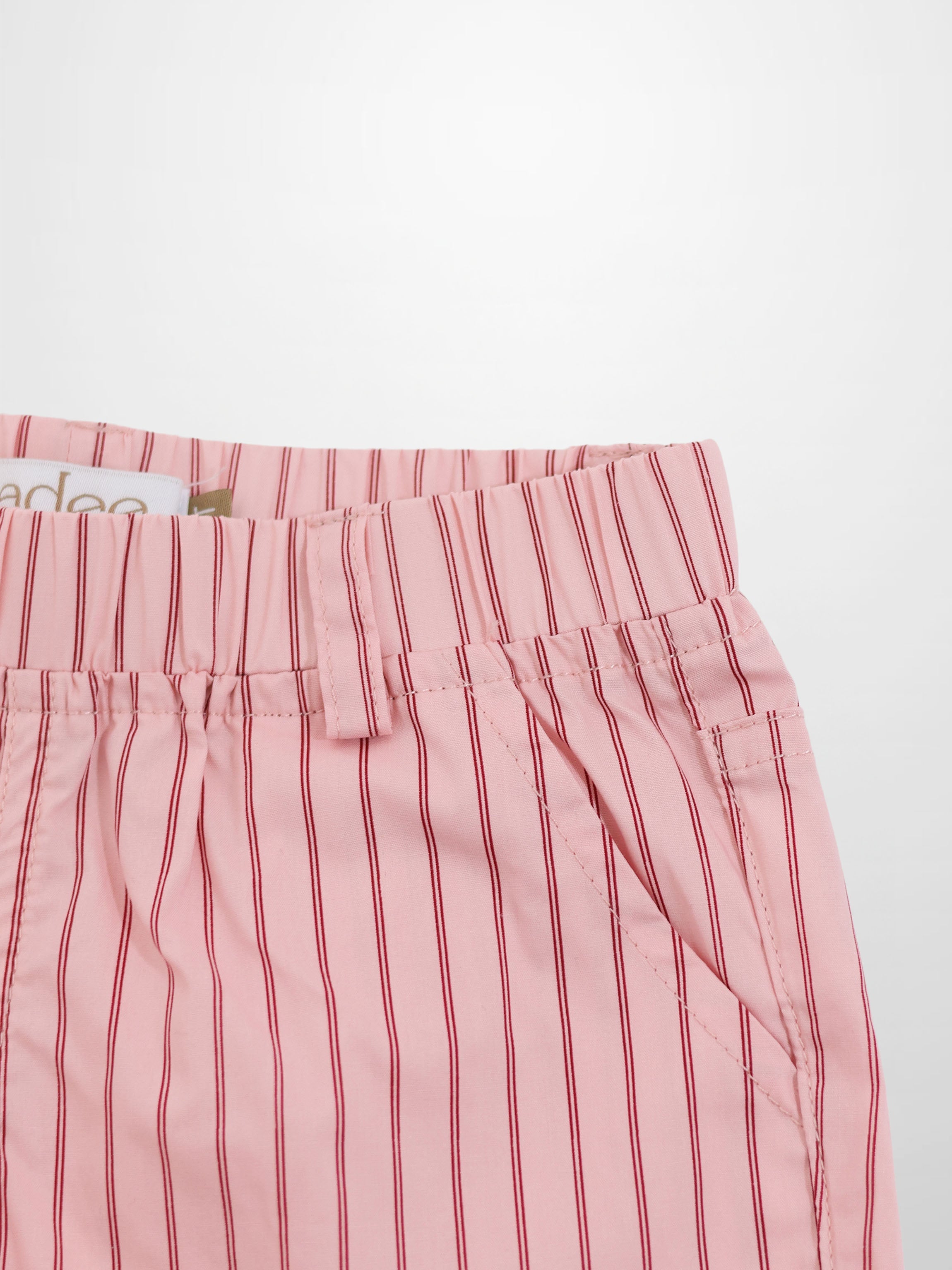 Striped Cotton Shorts - Pink