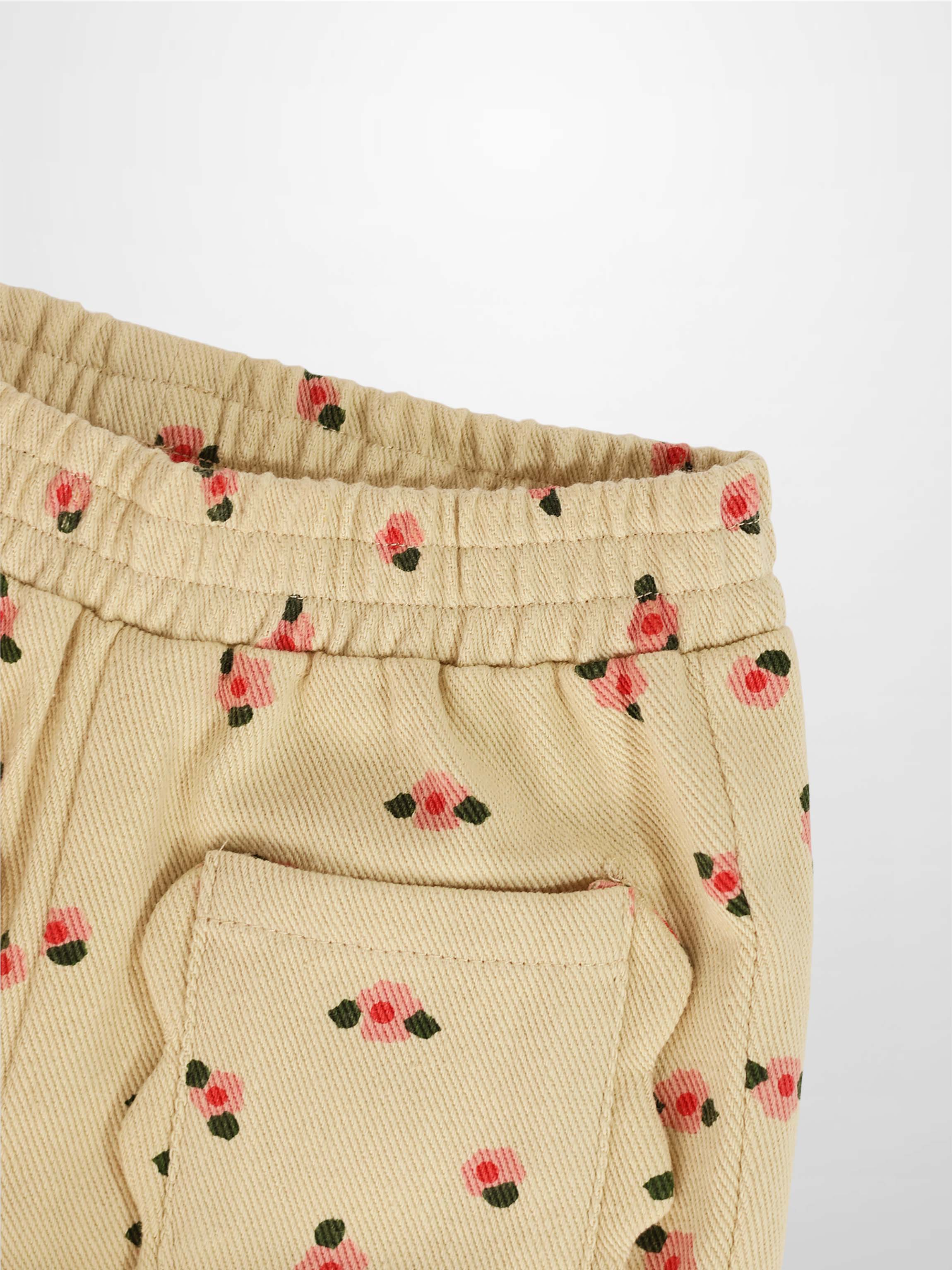 Tan Floral Shorts