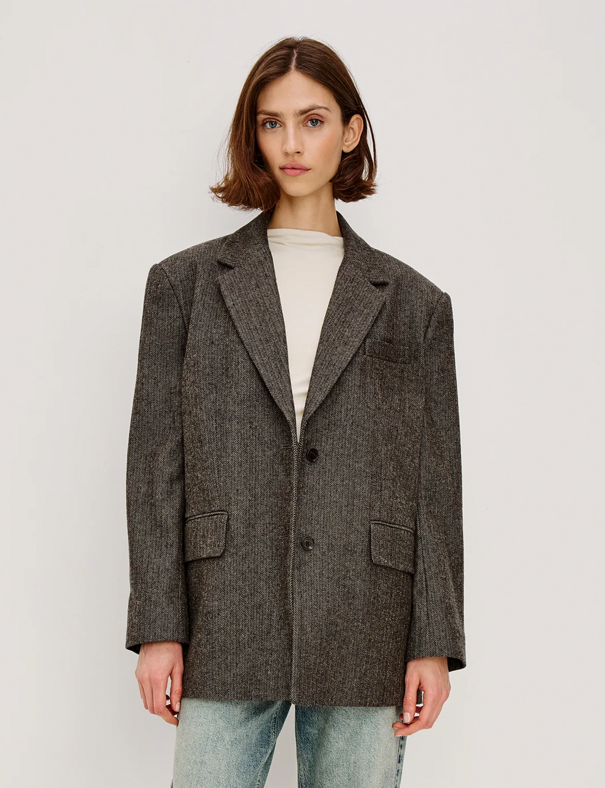 Bridges Blazer, Camel/Black Herringbone