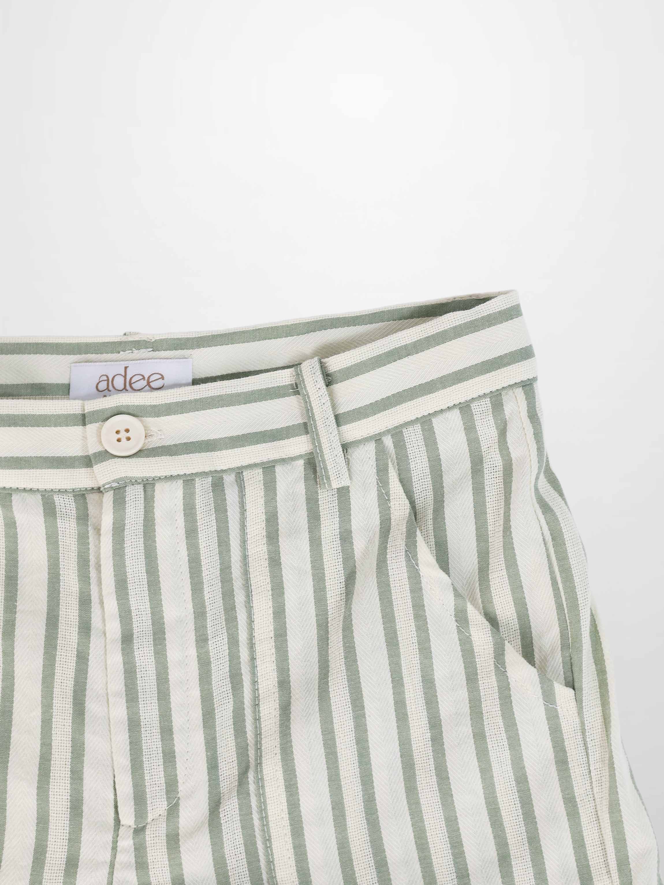 Green Striped Shorts