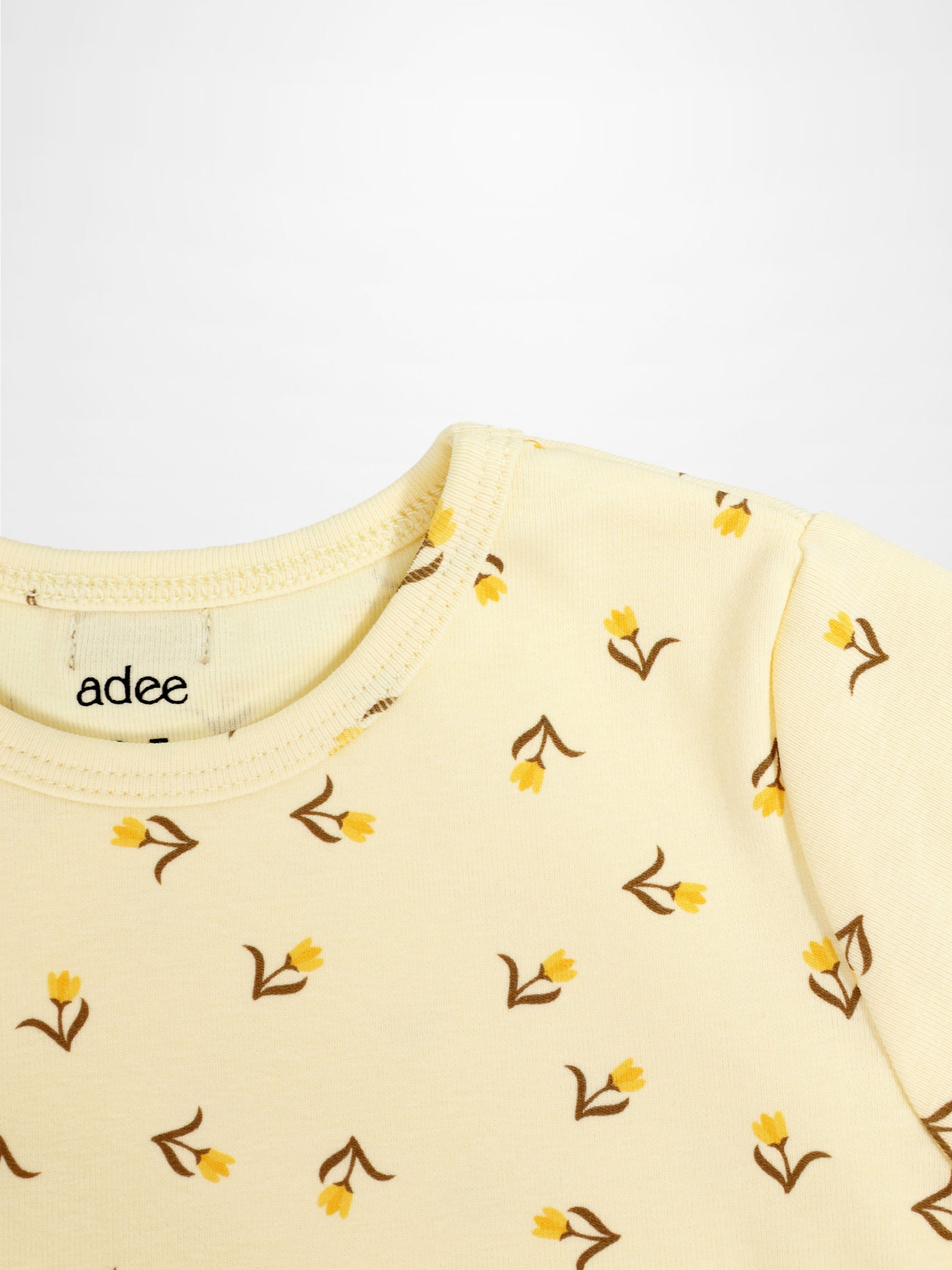 Butter Yellow Tulip Short Sleeve T-Shirt & Shorts Set