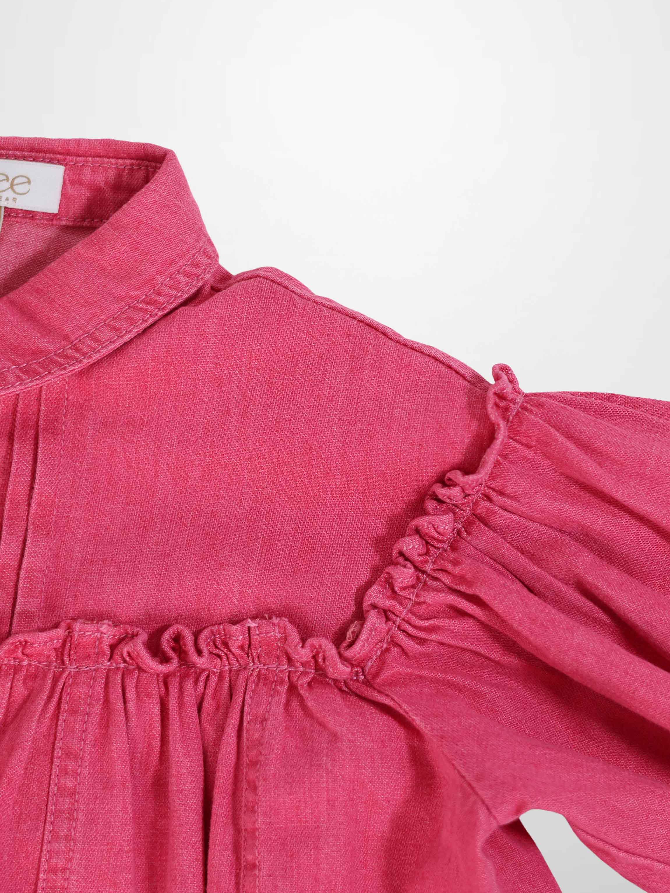 Short Sleeve Dress - Pink Denim