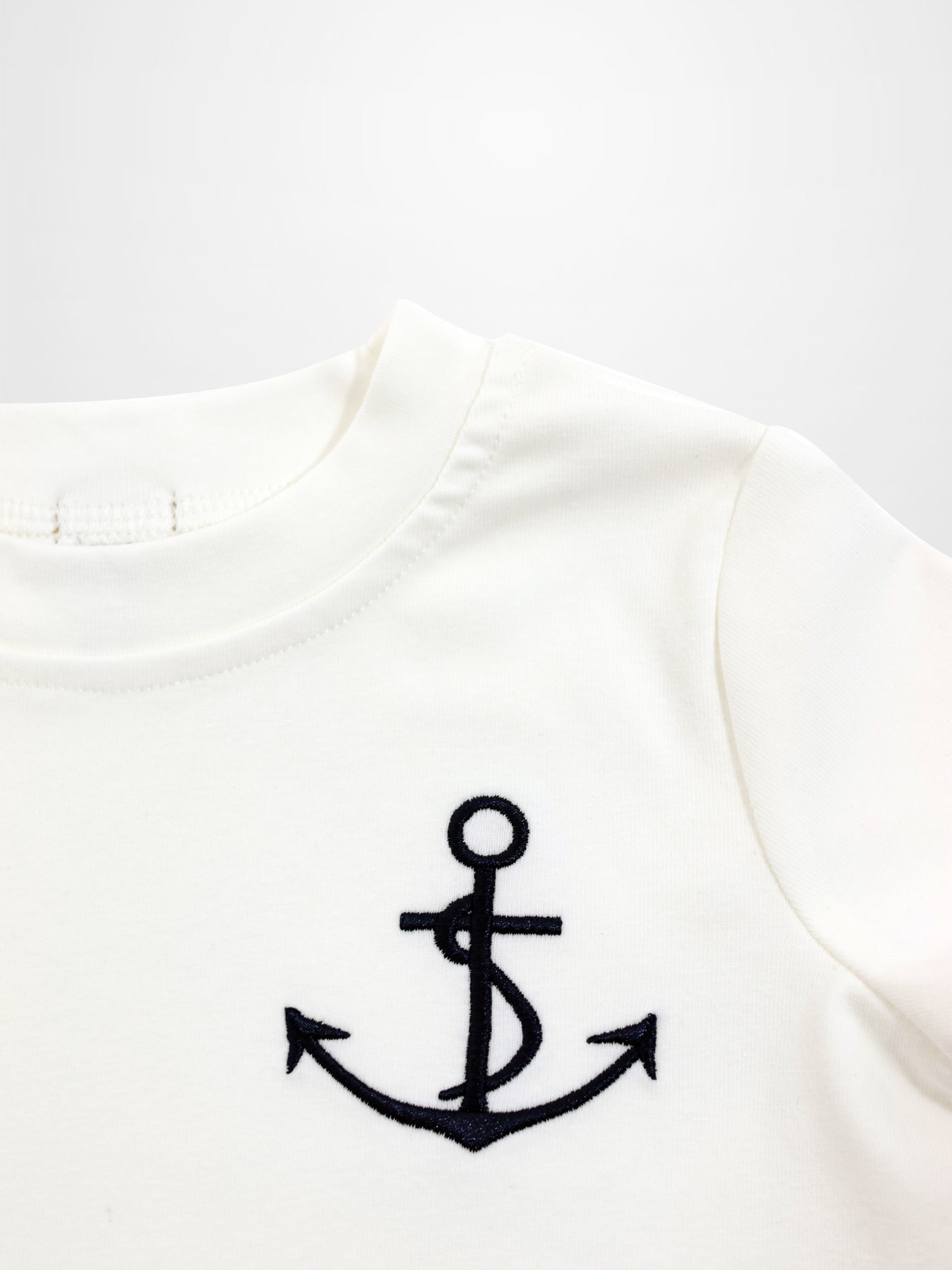 Embroidered Anchor Boxy Short Sleeve T-Shirt