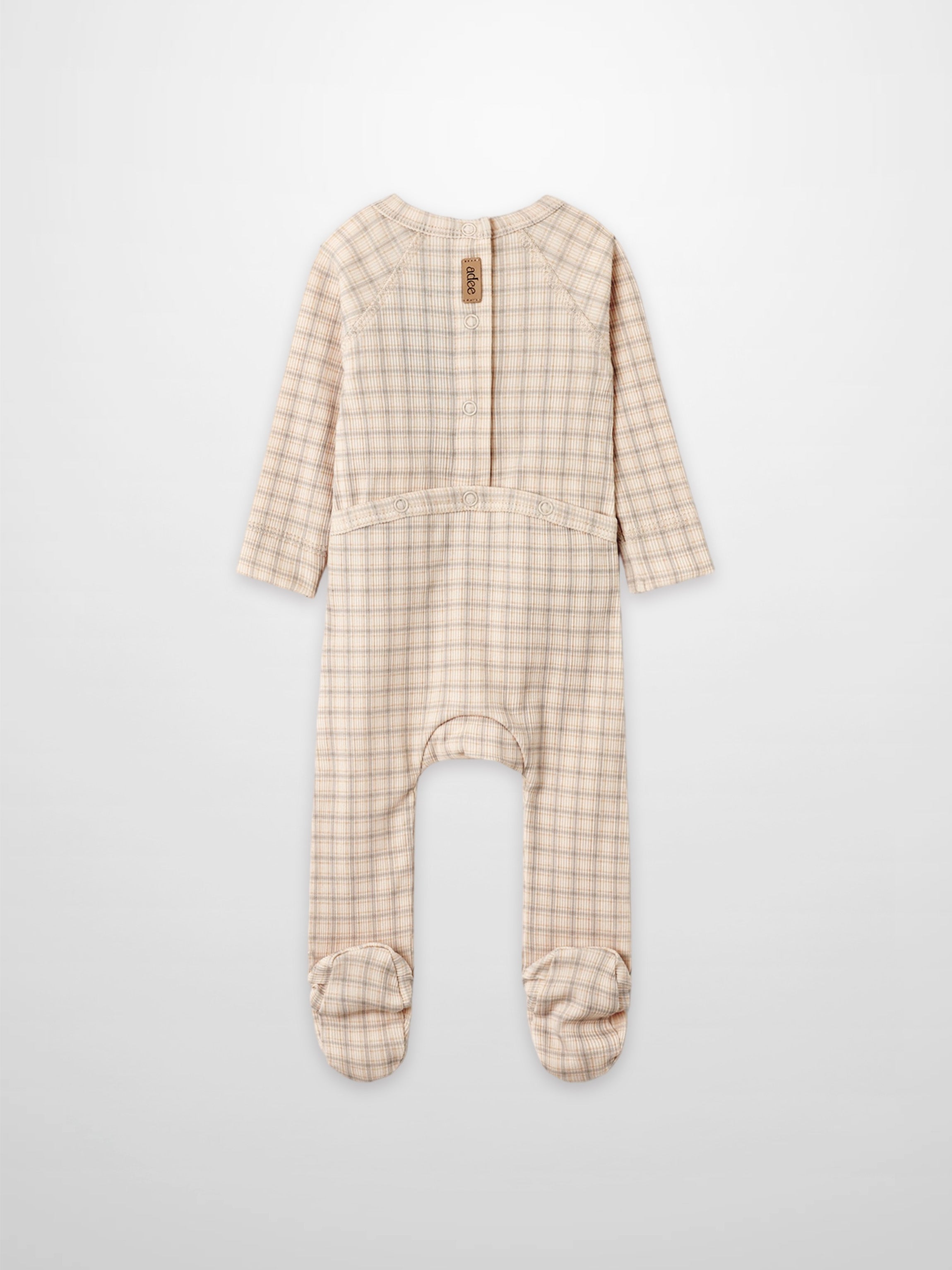 Oatmeal Grid Stretchy - Blue