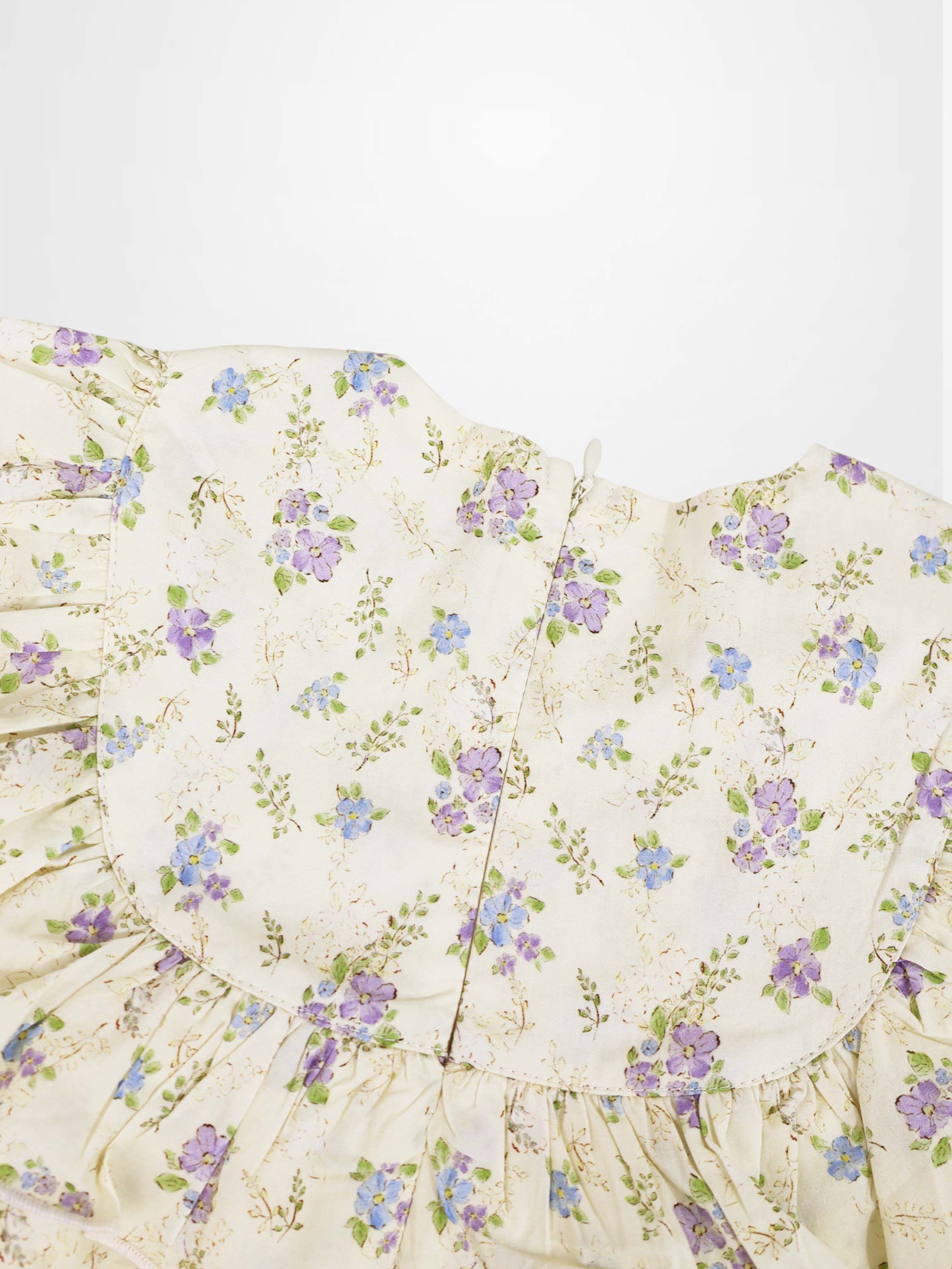 Ivory Flower Dress - Sleeveless