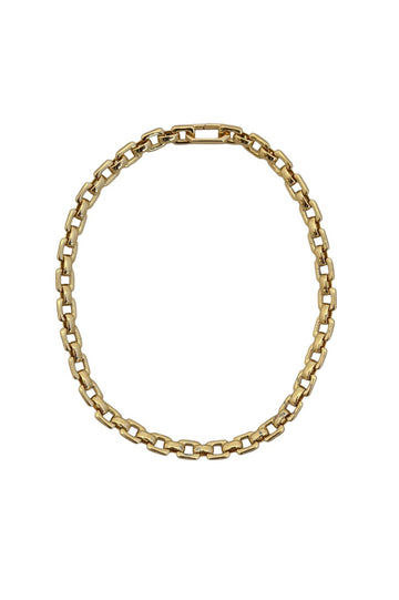 Chubby Square Link Necklace - Gold