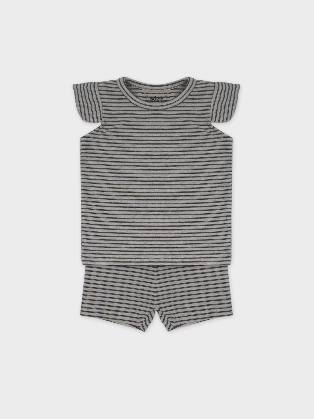 Tank Set with Ruffles-Tan & Black Stripe