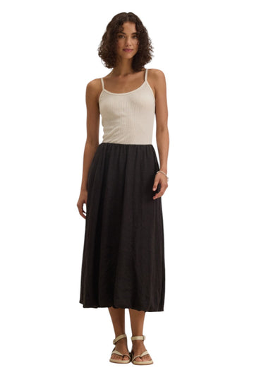 Rachelle Linen Skirt - Black