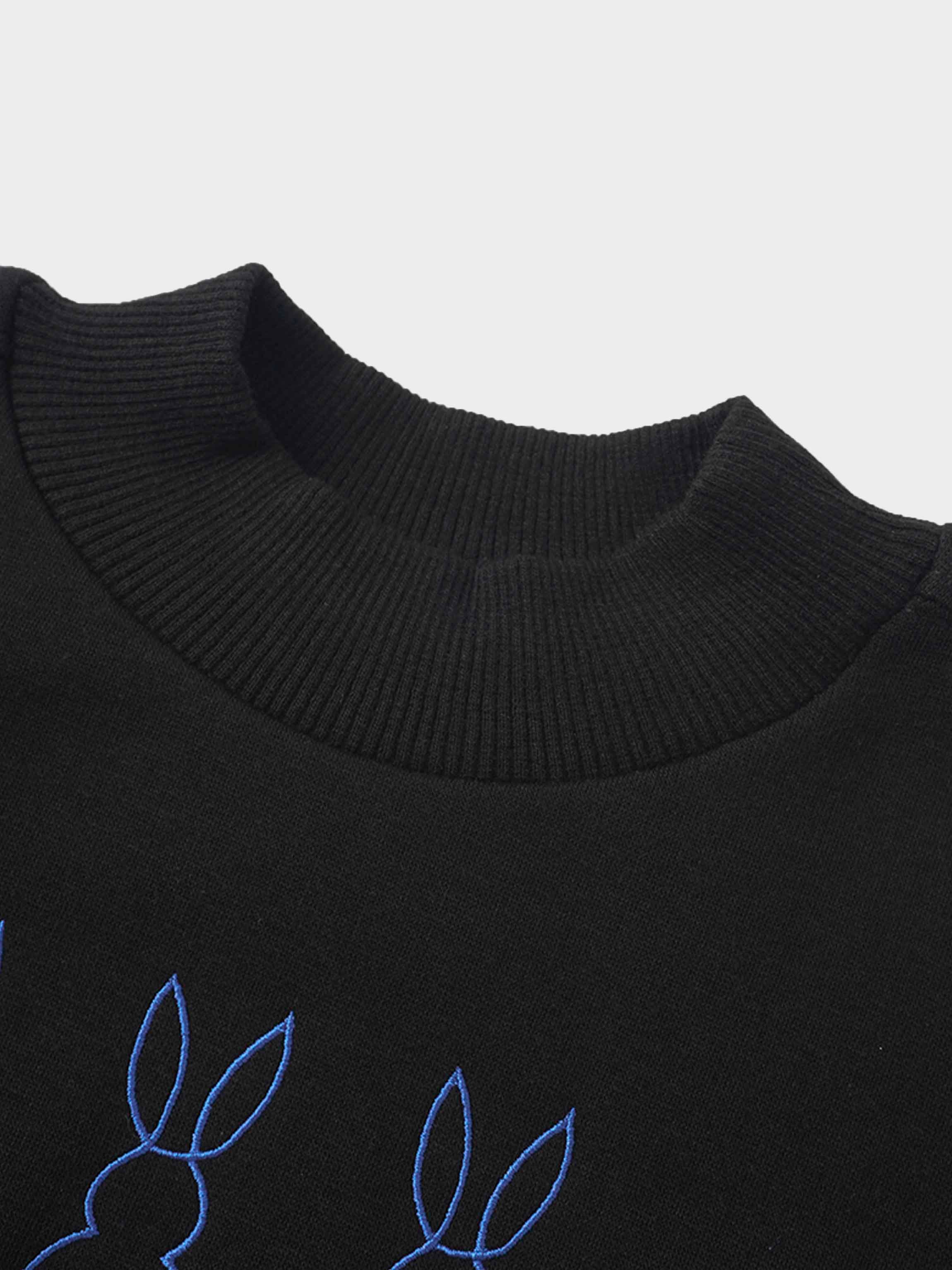 Embroidered Bunny Sweatshirt - Blue