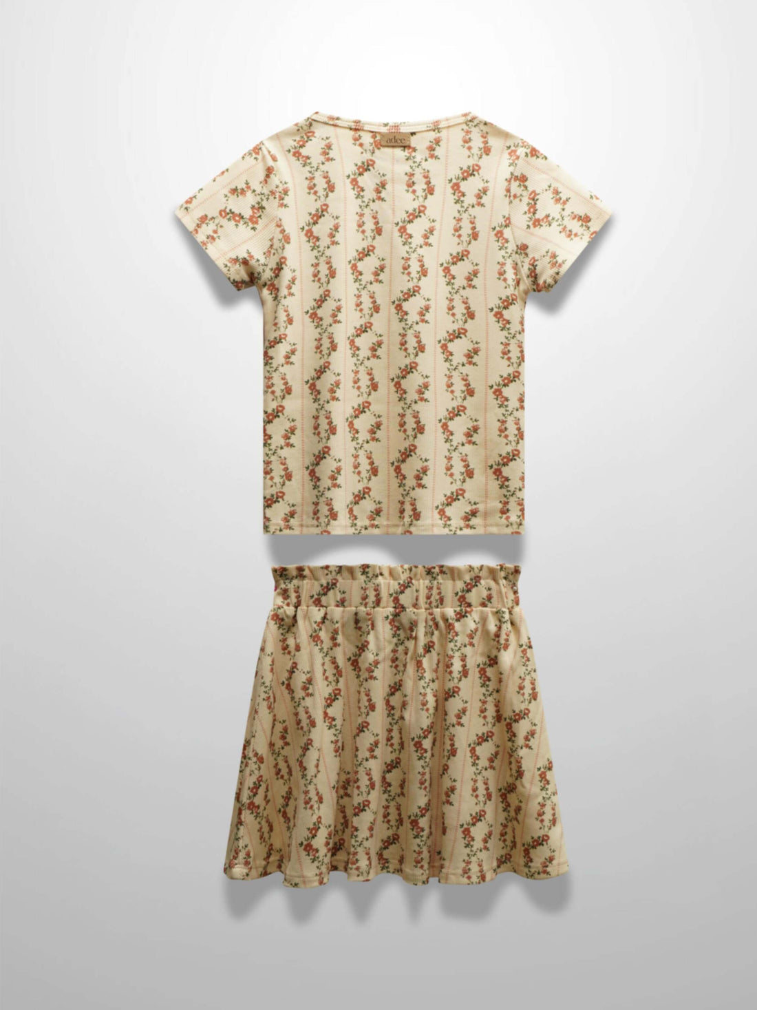 Floral cascade Short sleeve shirt & skirt