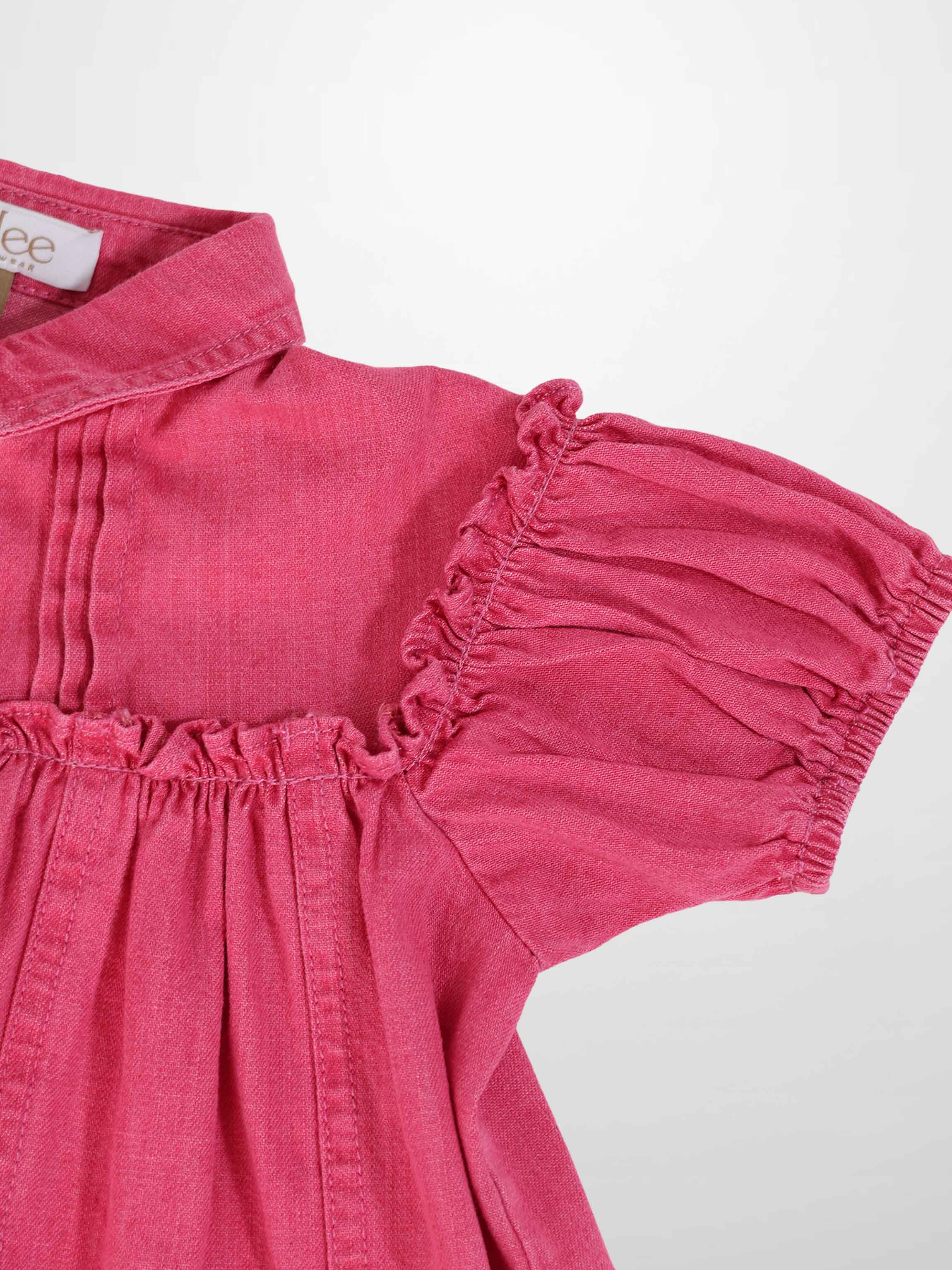 Short Sleeve Dress - Pink Denim