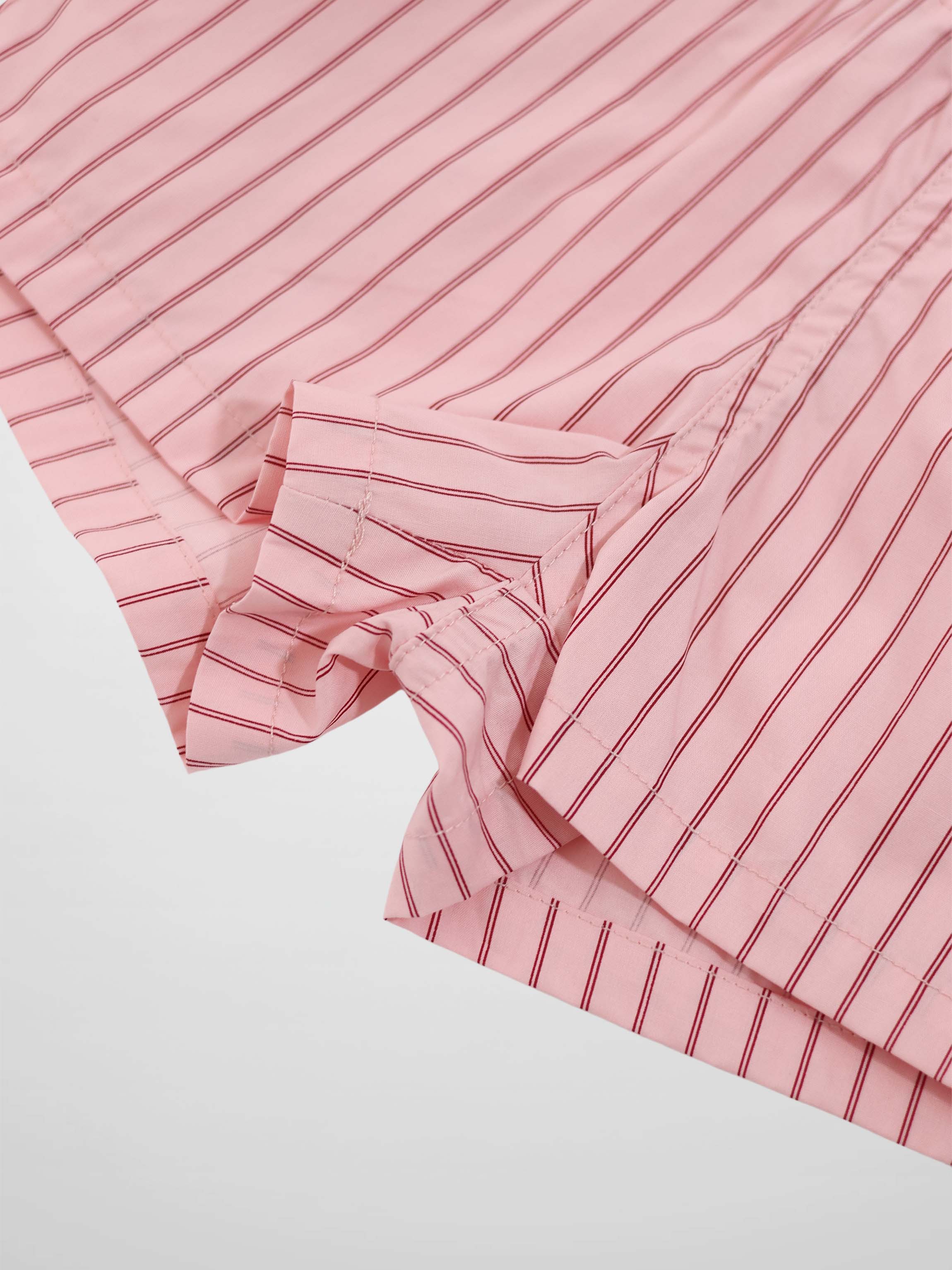 Striped Cotton Shorts - Pink