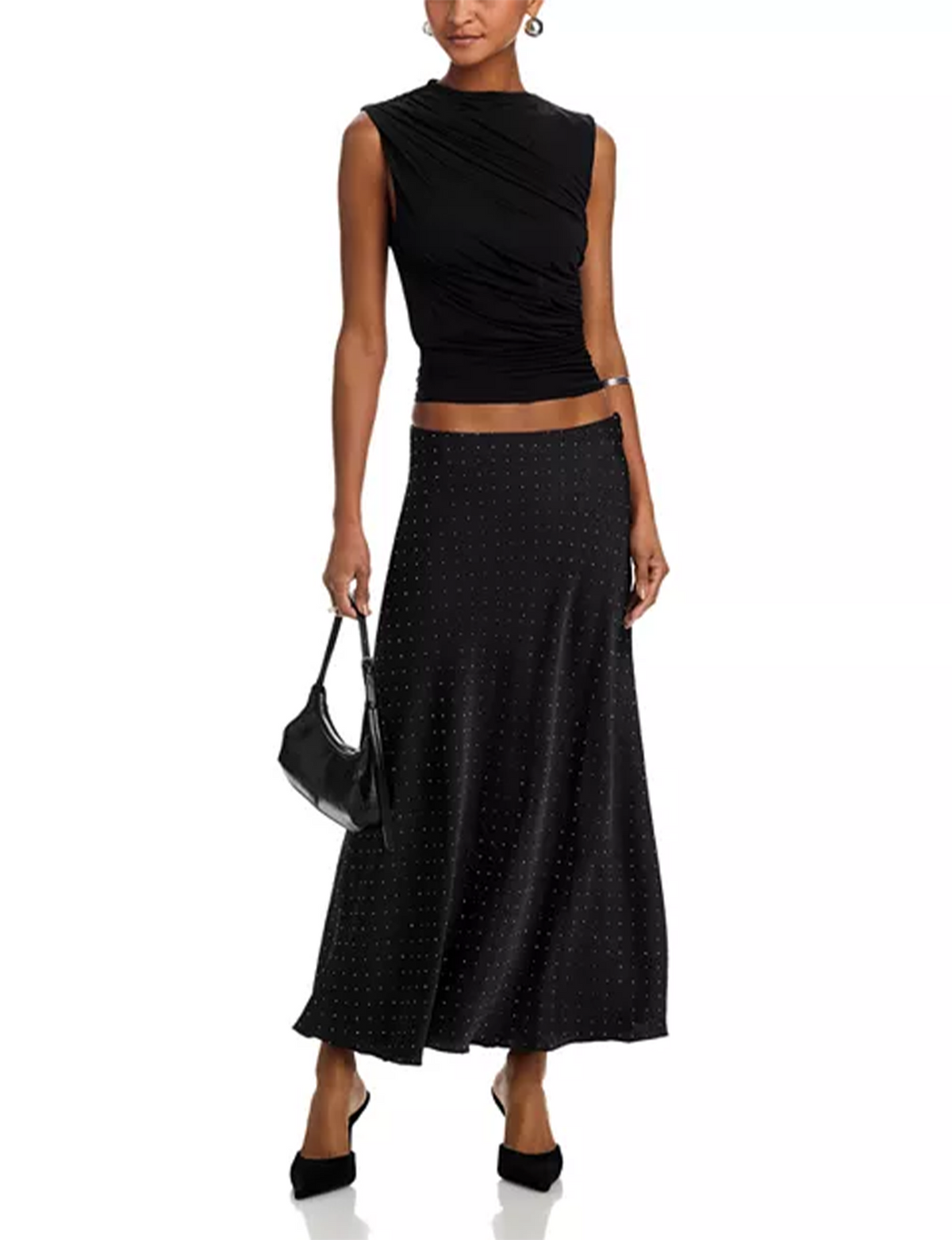 Jeannie Rhinestone Skirt, Black