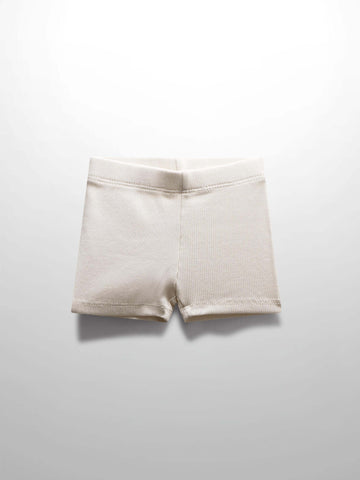 Biker Shorts Thin Ribbed- Off White