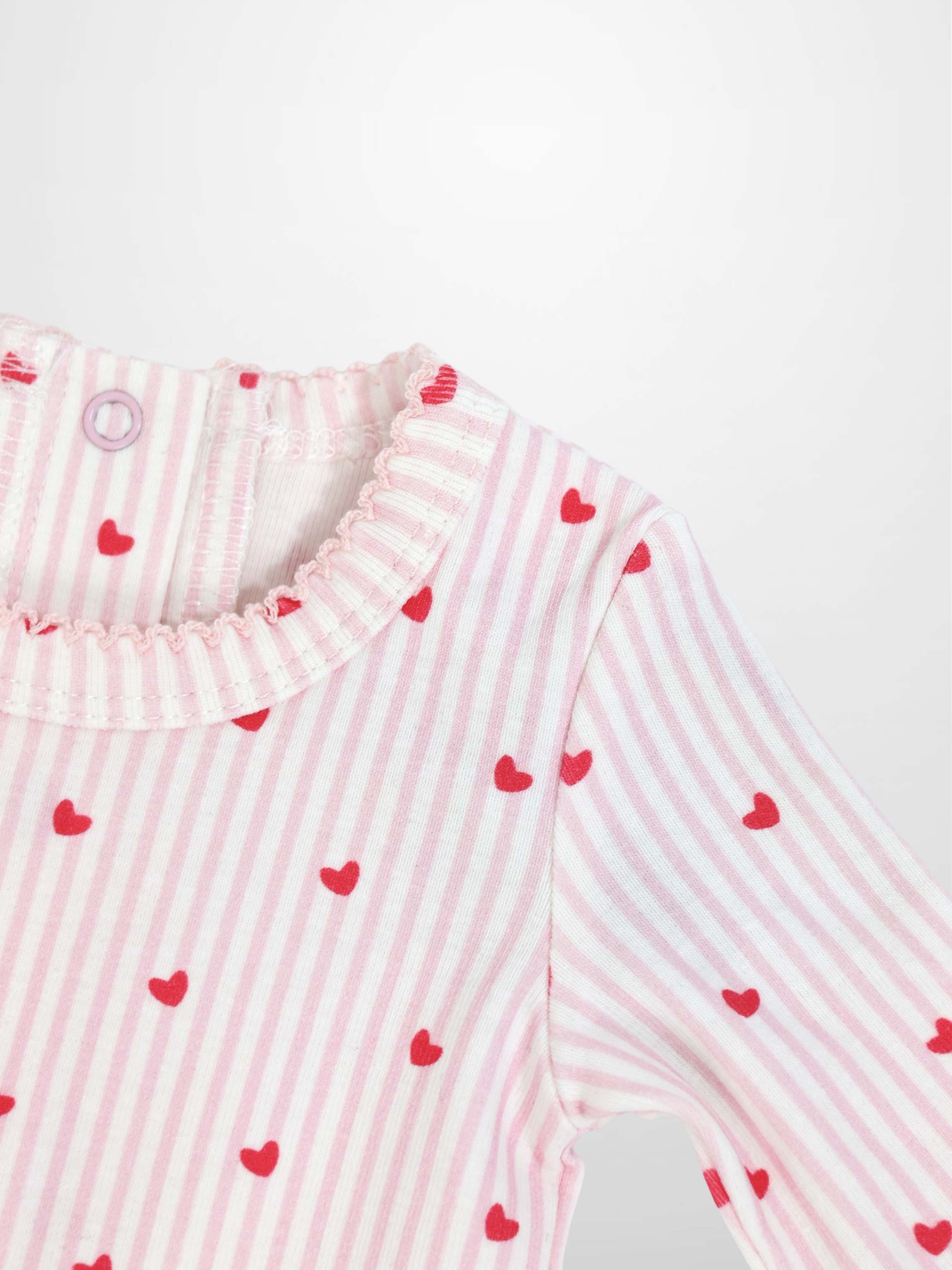 Pink Heart Stretchy with Lace