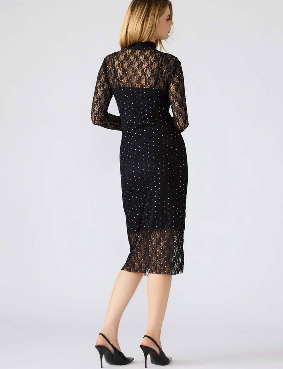 Vivienne Studded Dress, Black