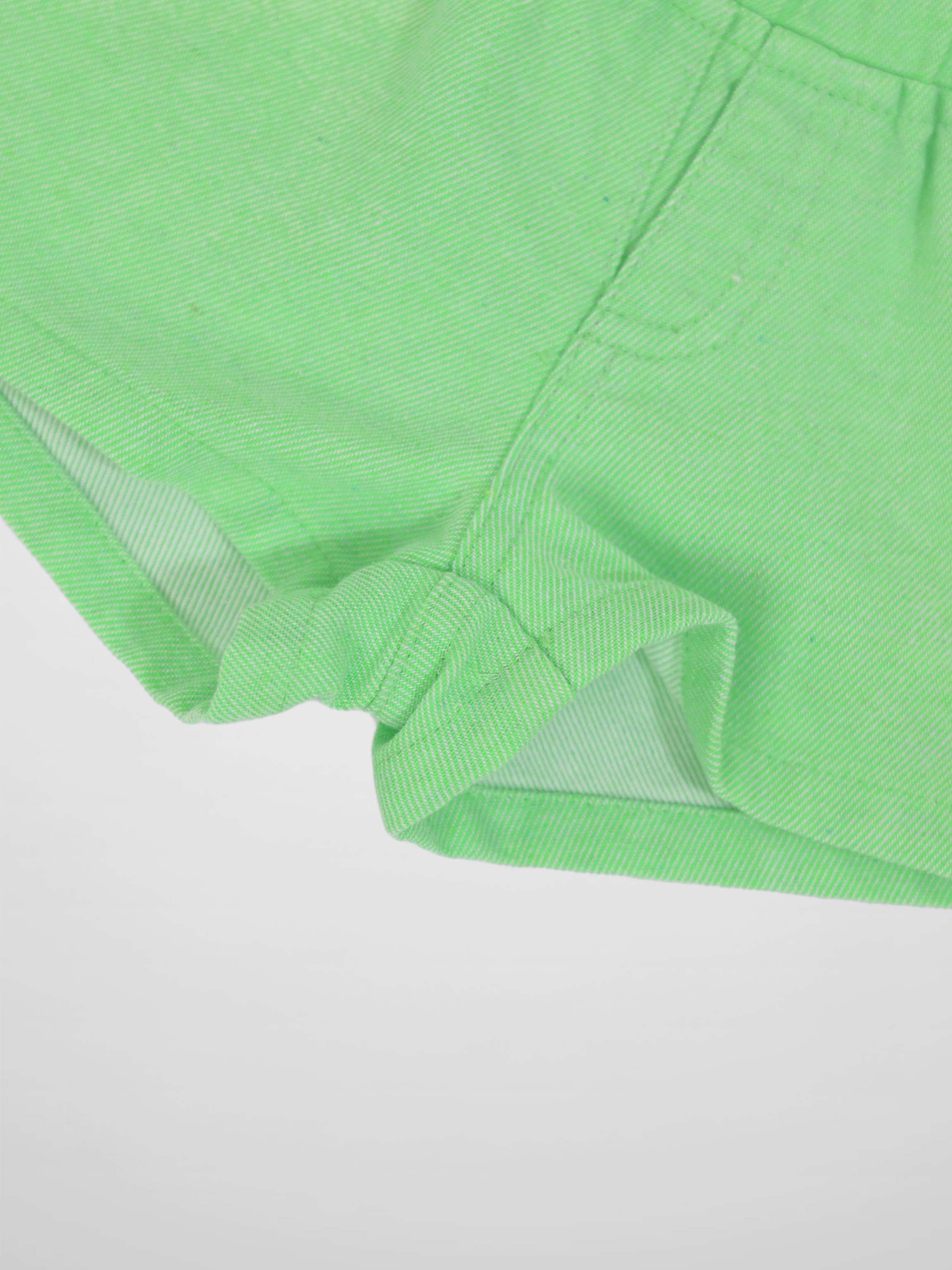 Denim Shorts - Neon Green