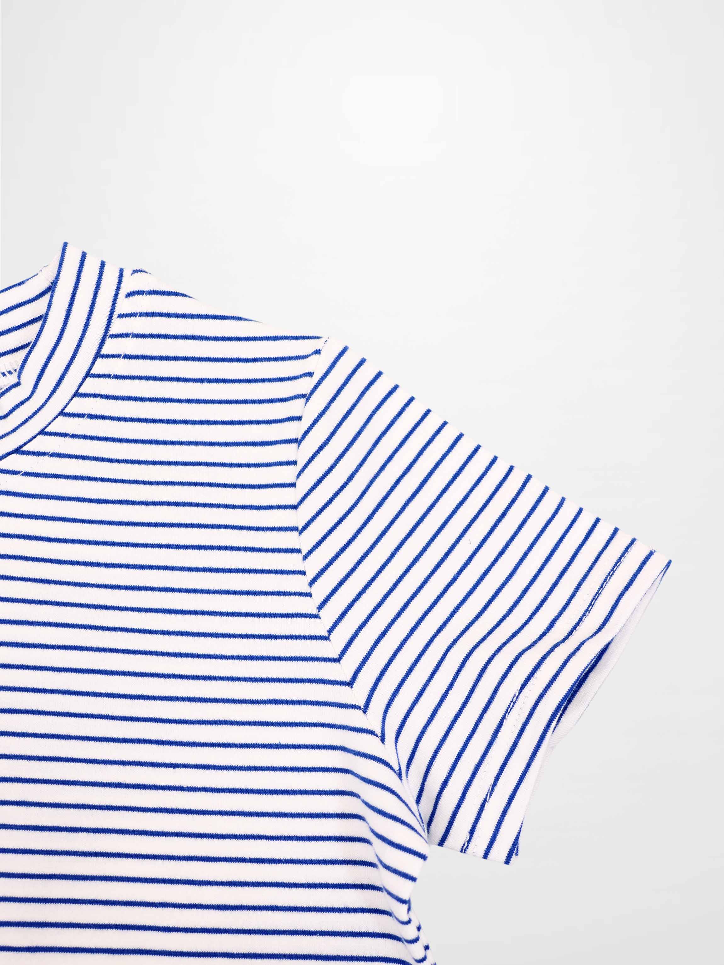 Blue Striped  Boxy T-Shirt