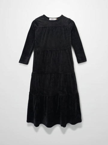 Tiered Velour Robe - Black