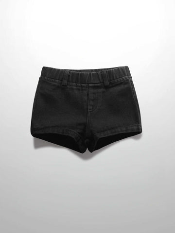 Denim Shorts- Black Denim