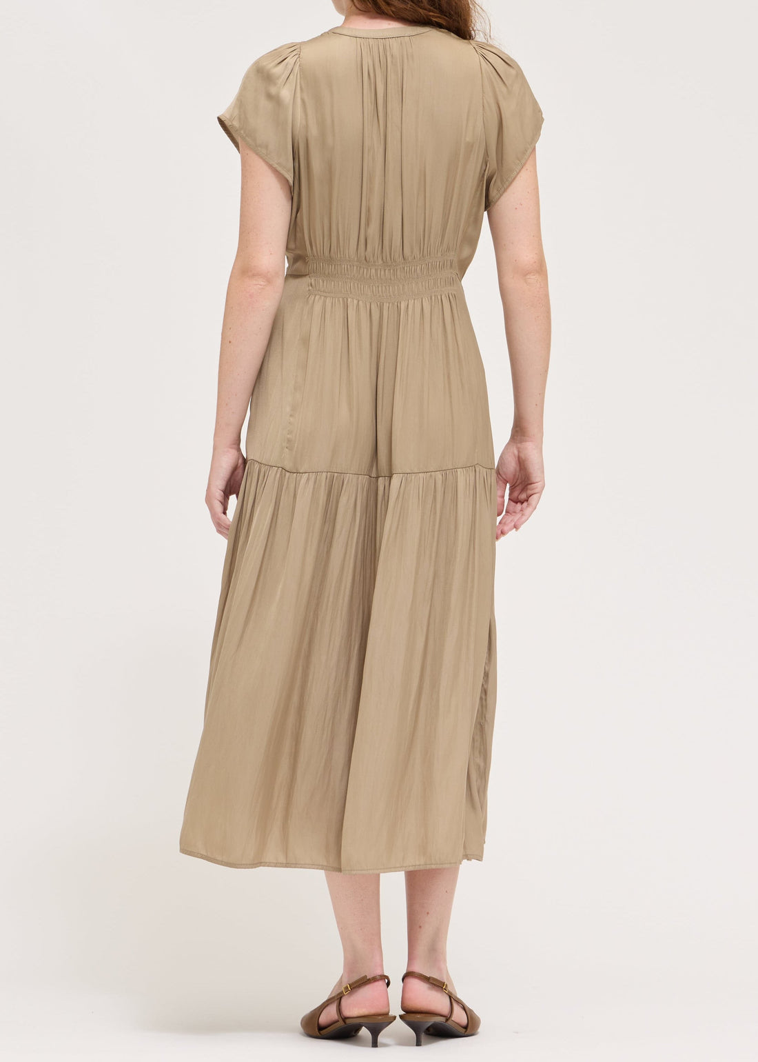 DONATELLA SATIN MIDI DRESS