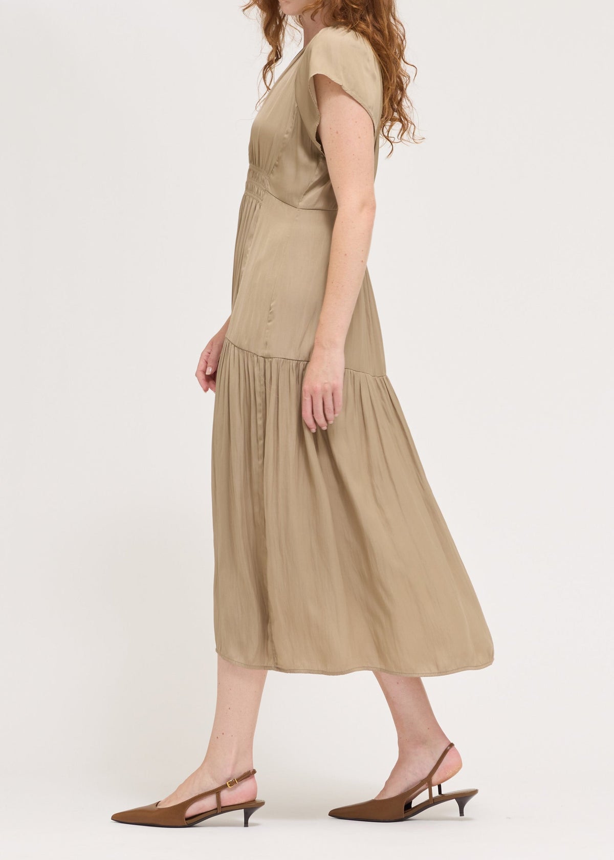 DONATELLA SATIN MIDI DRESS