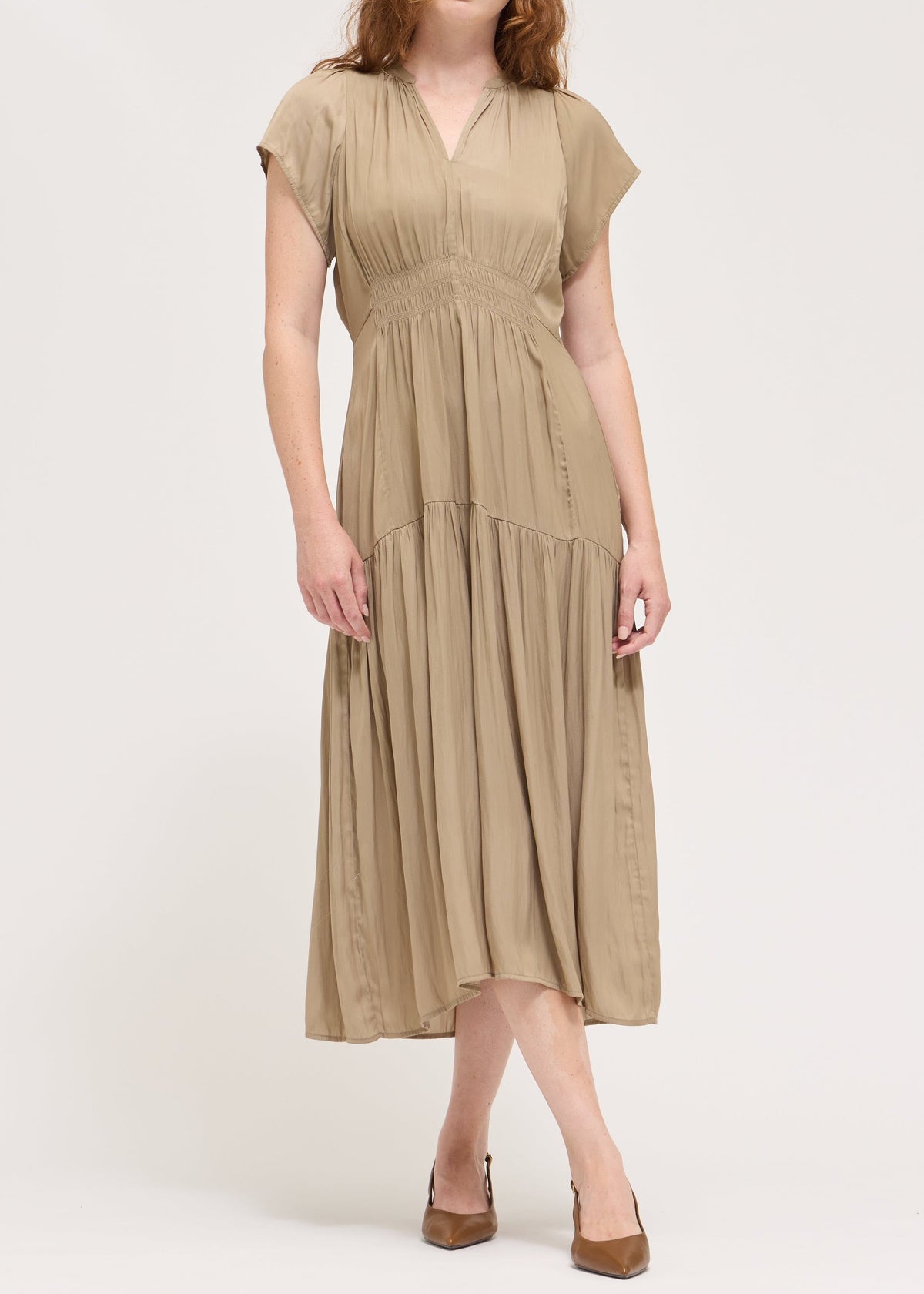 DONATELLA SATIN MIDI DRESS