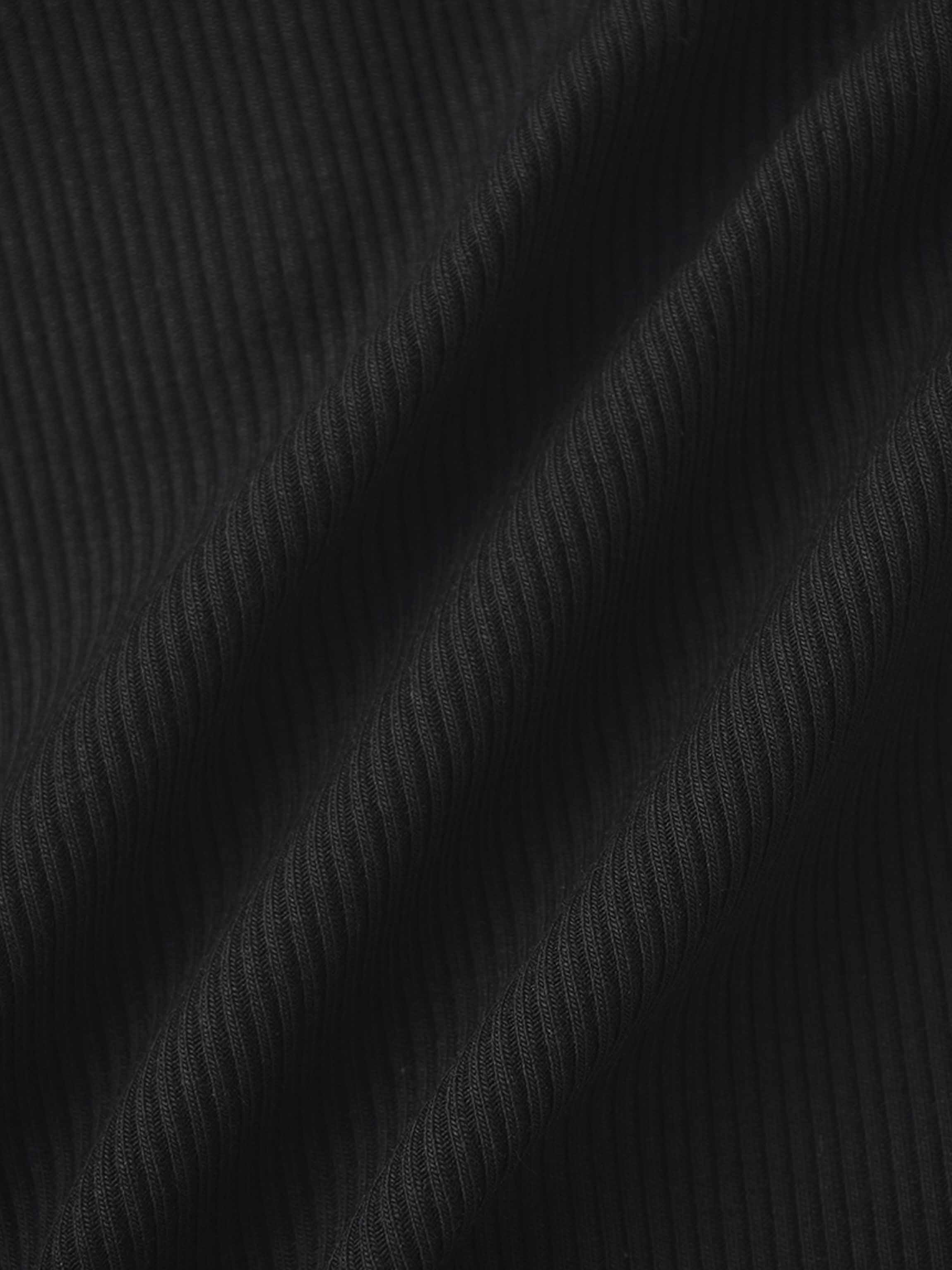 Thin Ribbed Cardigan - Black