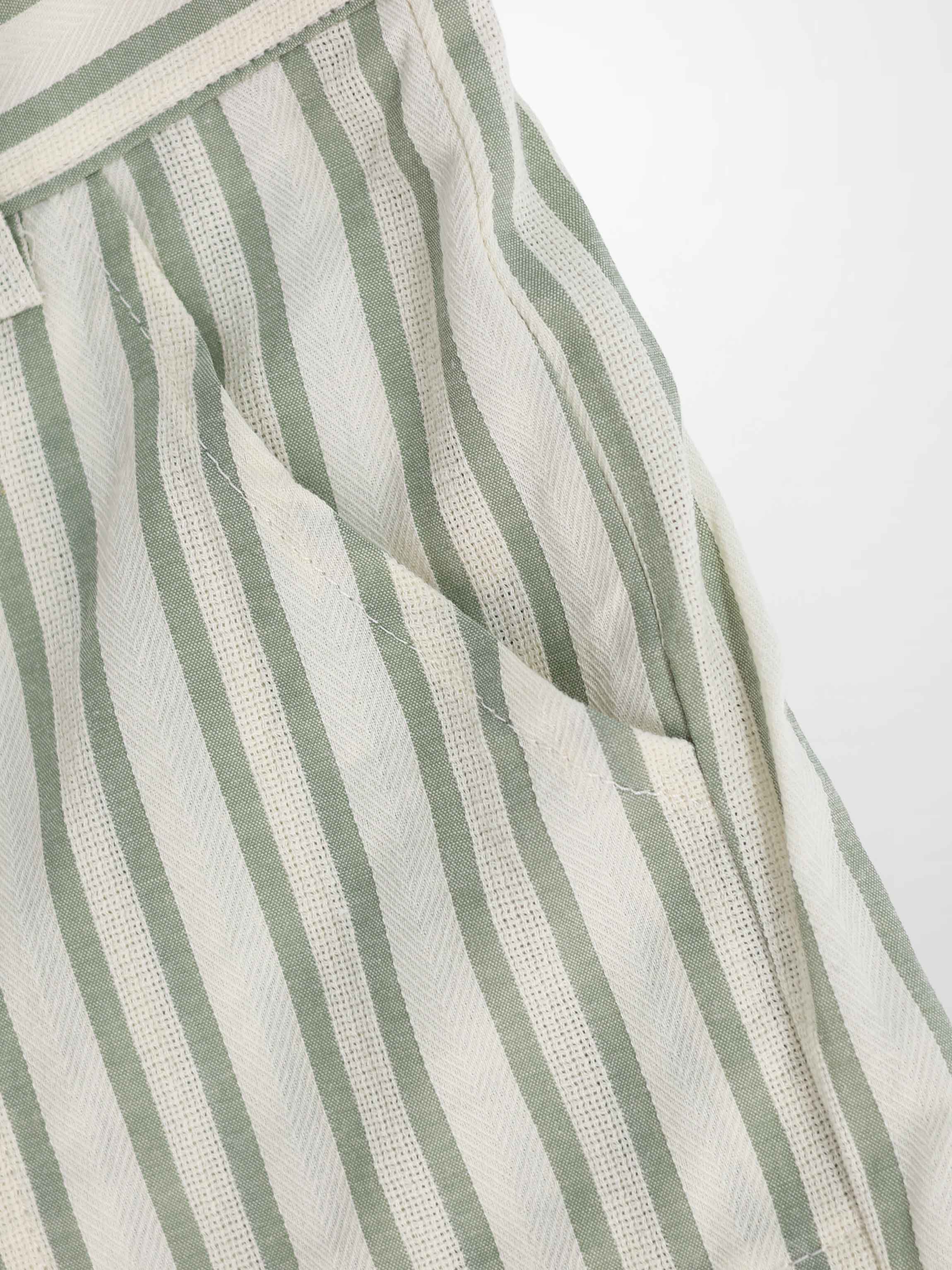 Green Striped Shorts