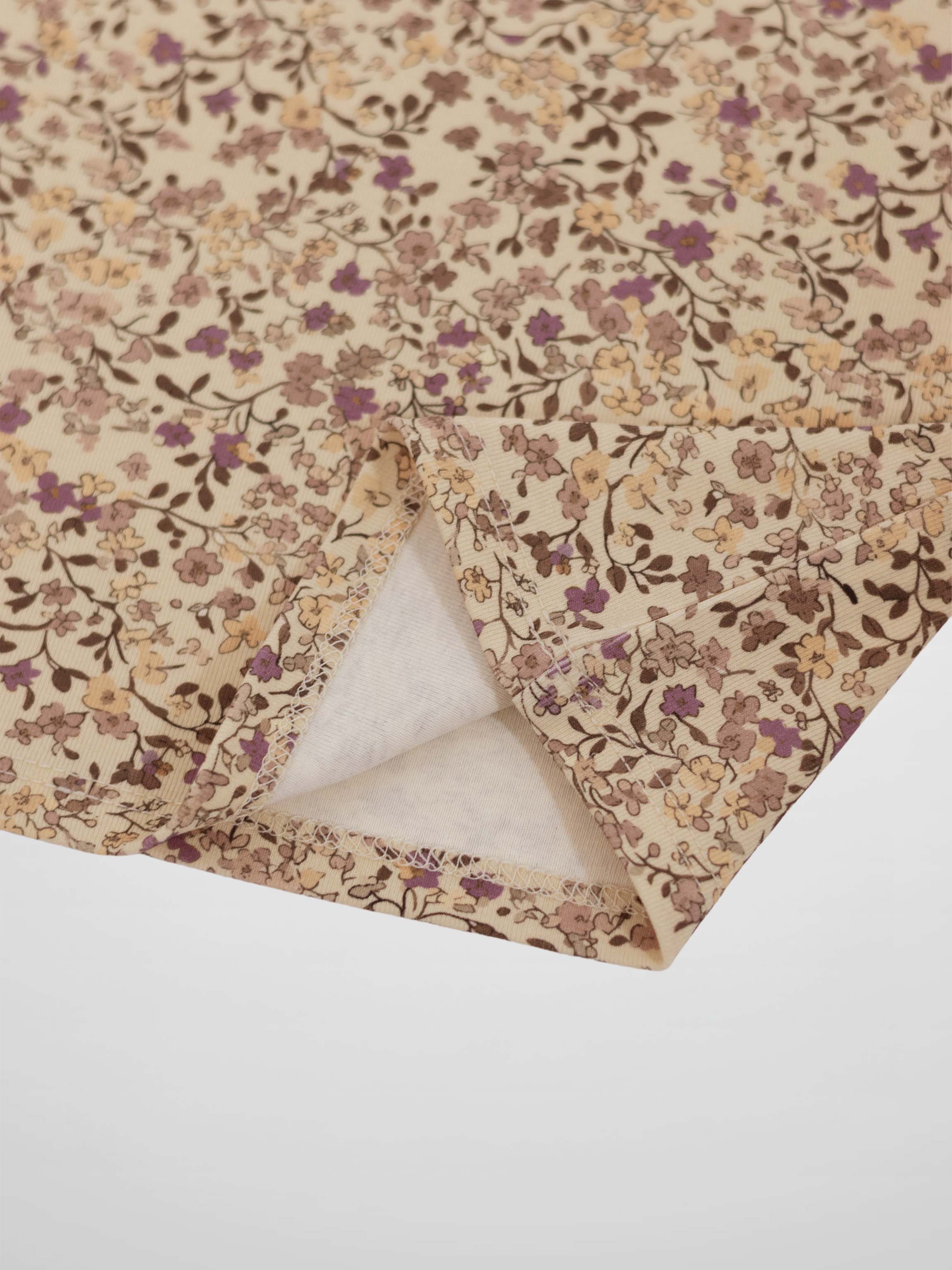 Purple Flower Shorts Set