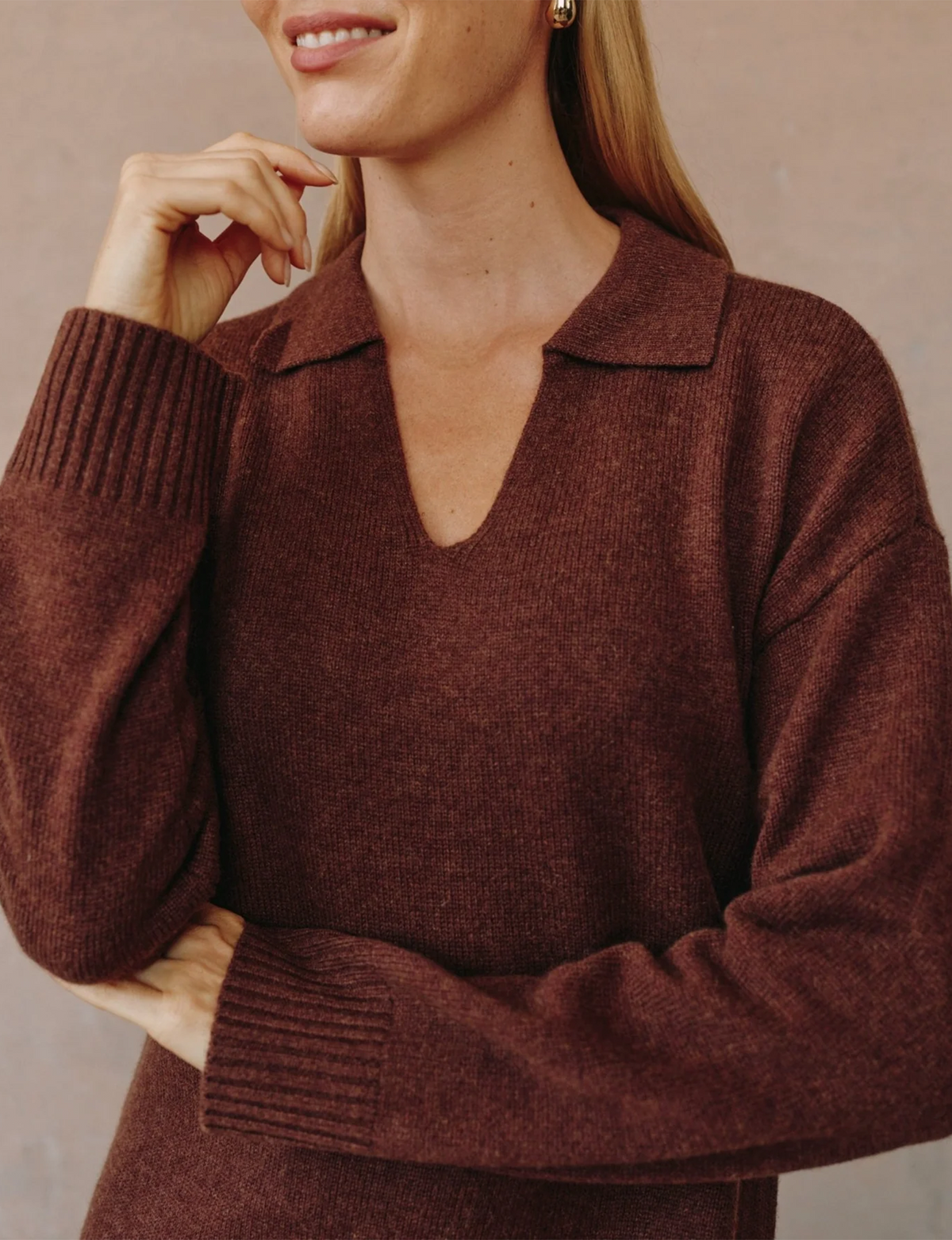 Pullover Sweater Dress, Red Oak