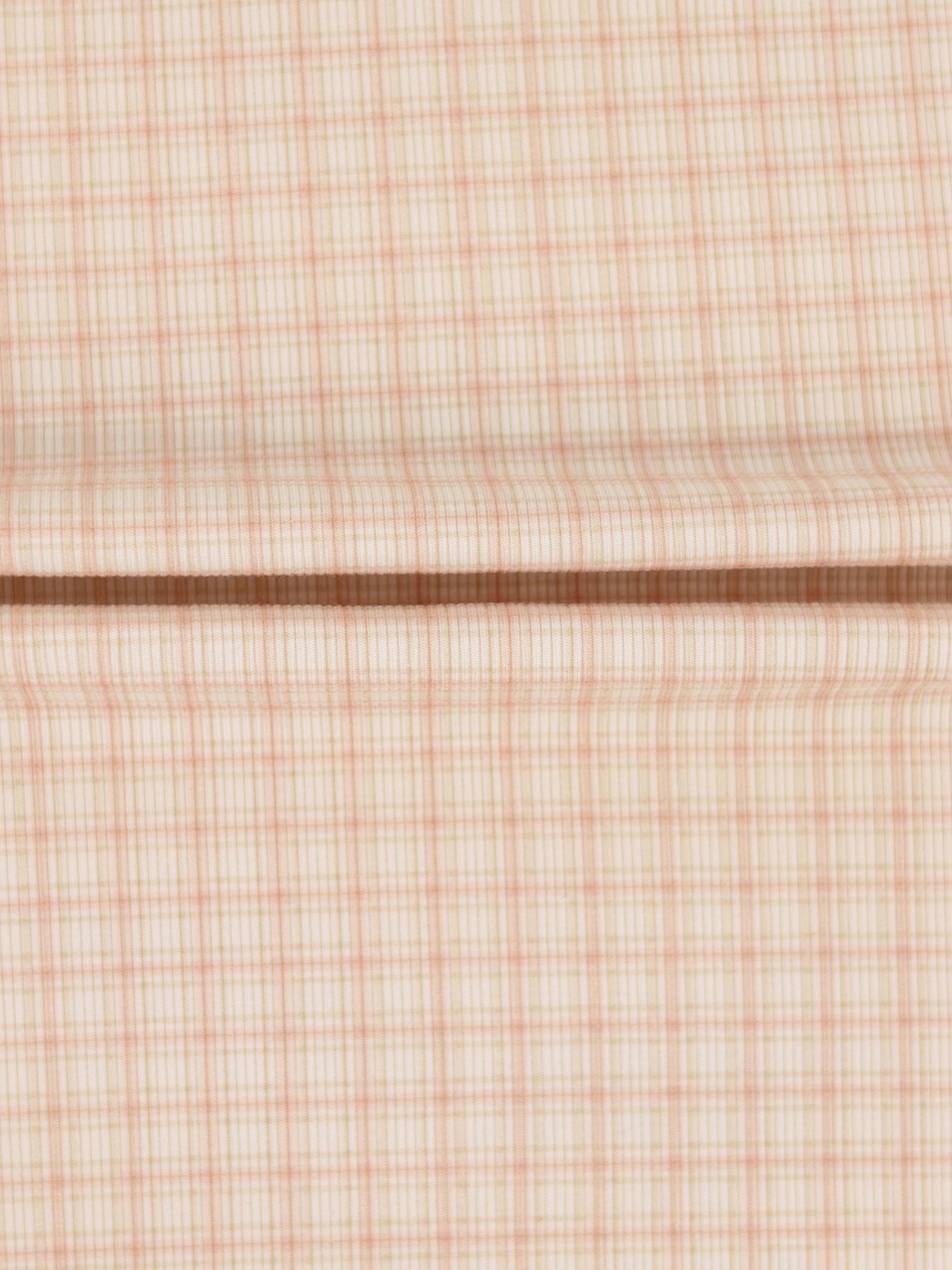 Oatmeal Grid Hat - Pink