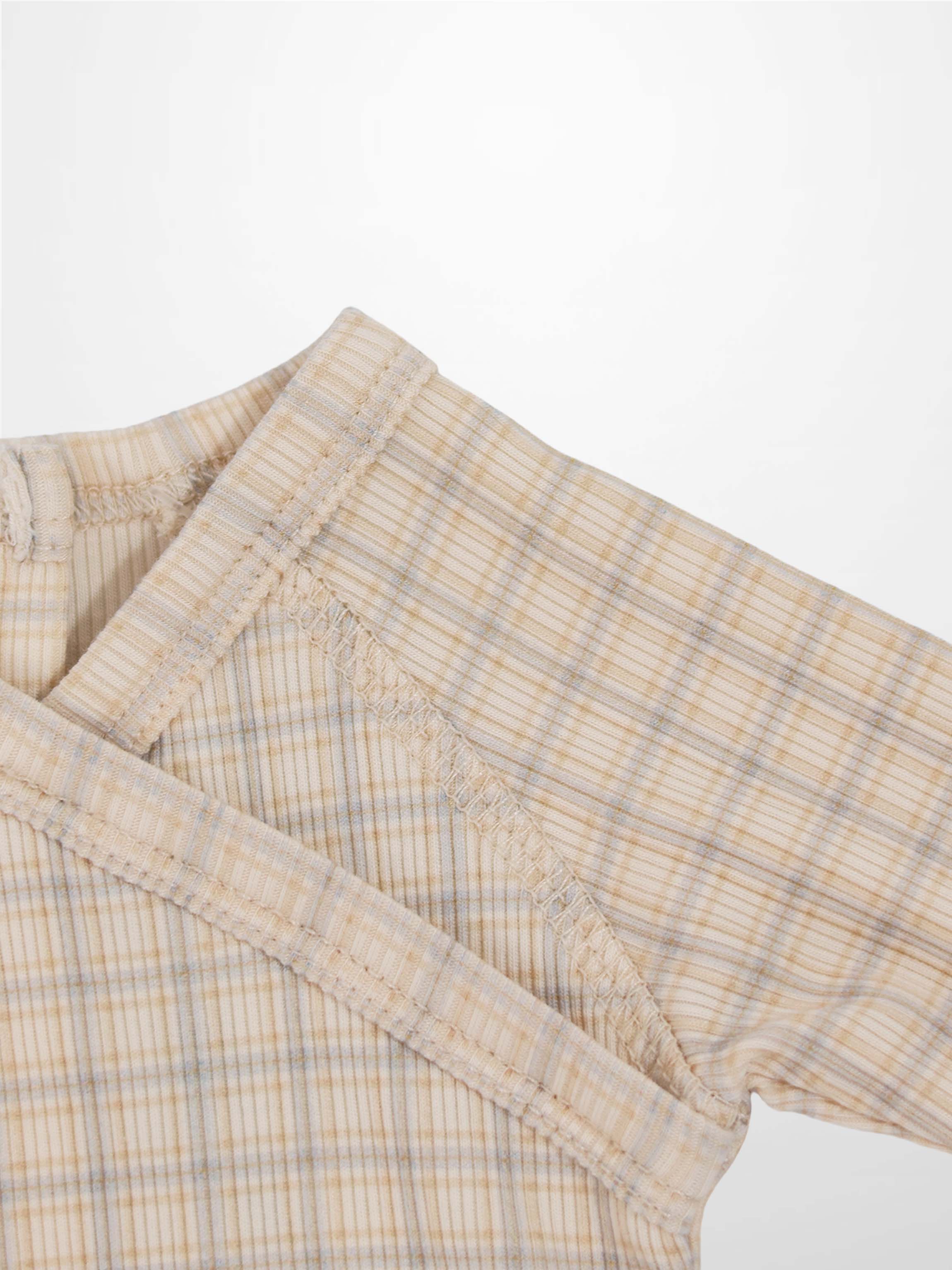 Oatmeal Grid Stretchy - Blue