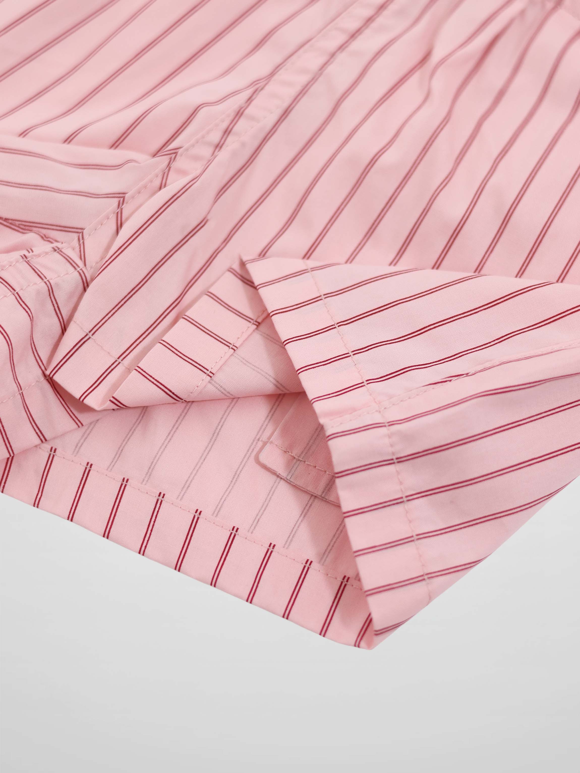 Striped Cotton Shorts - Pink