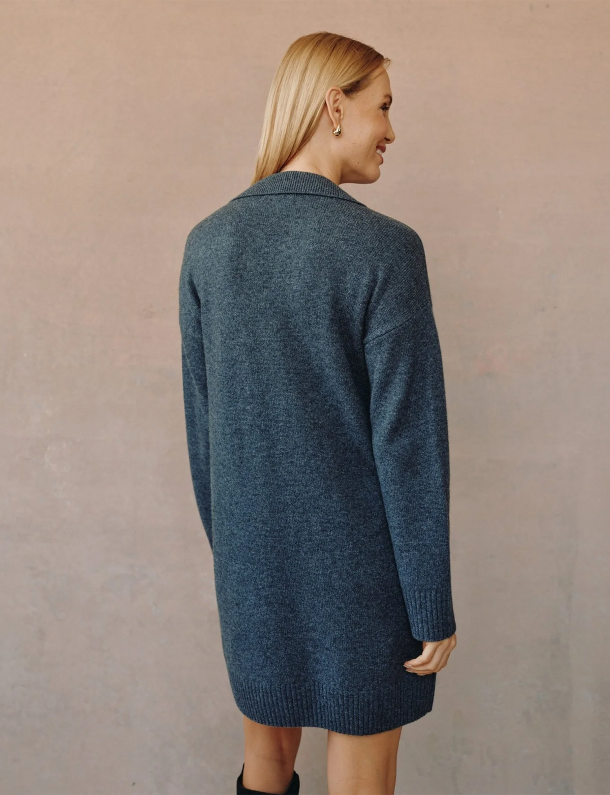 Pullover Sweater Dress, Charcoal