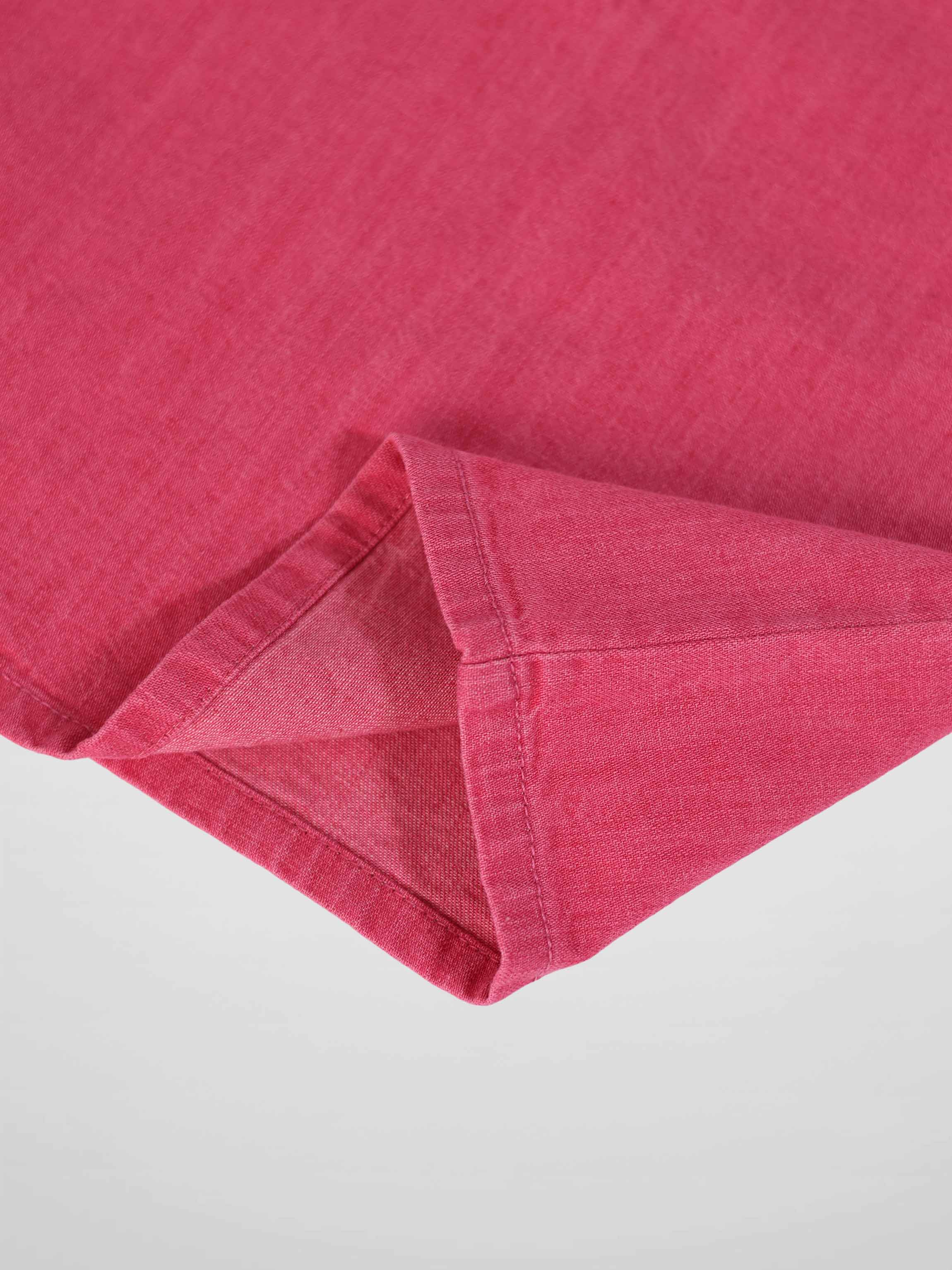 Short Sleeve Henley - Pink Denim