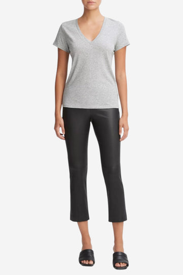 Essential Pima Cotton V-Neck T-Shirt - Heather Grey