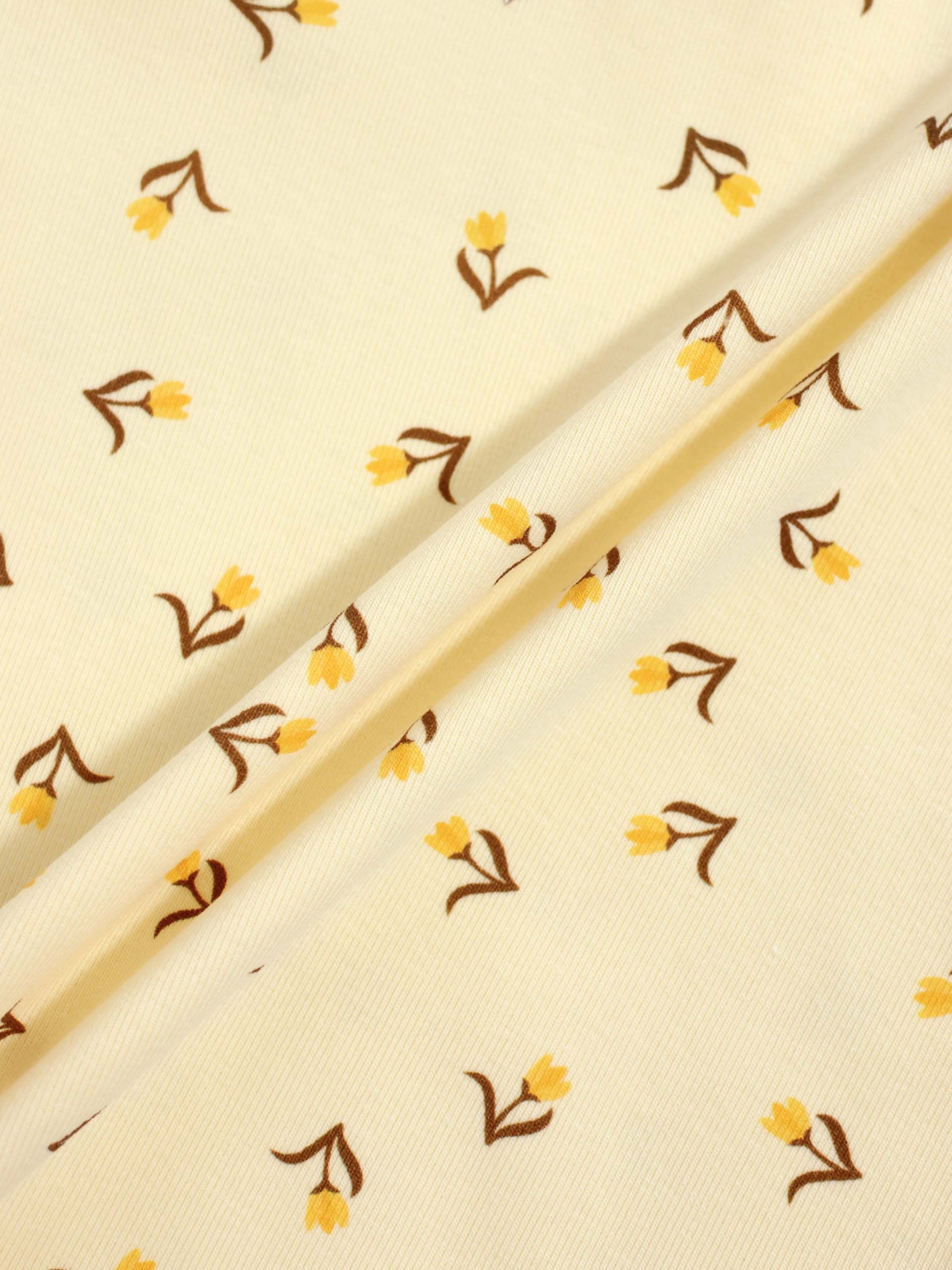 Butter Yellow Tulip Short Sleeve T-Shirt & Shorts Set