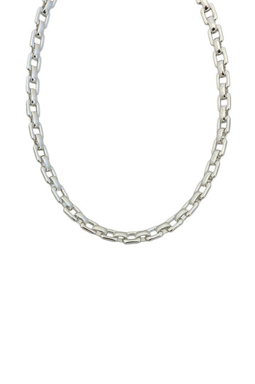 Chubby Square Link Necklace - Silver
