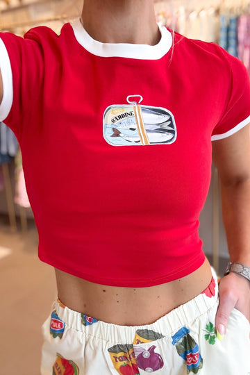 Sardines Red Baby Tee