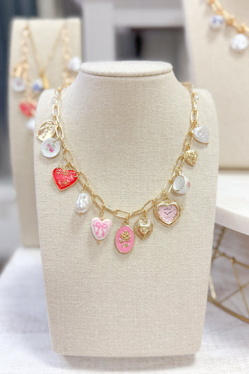 Pink Coquette Charm Necklace