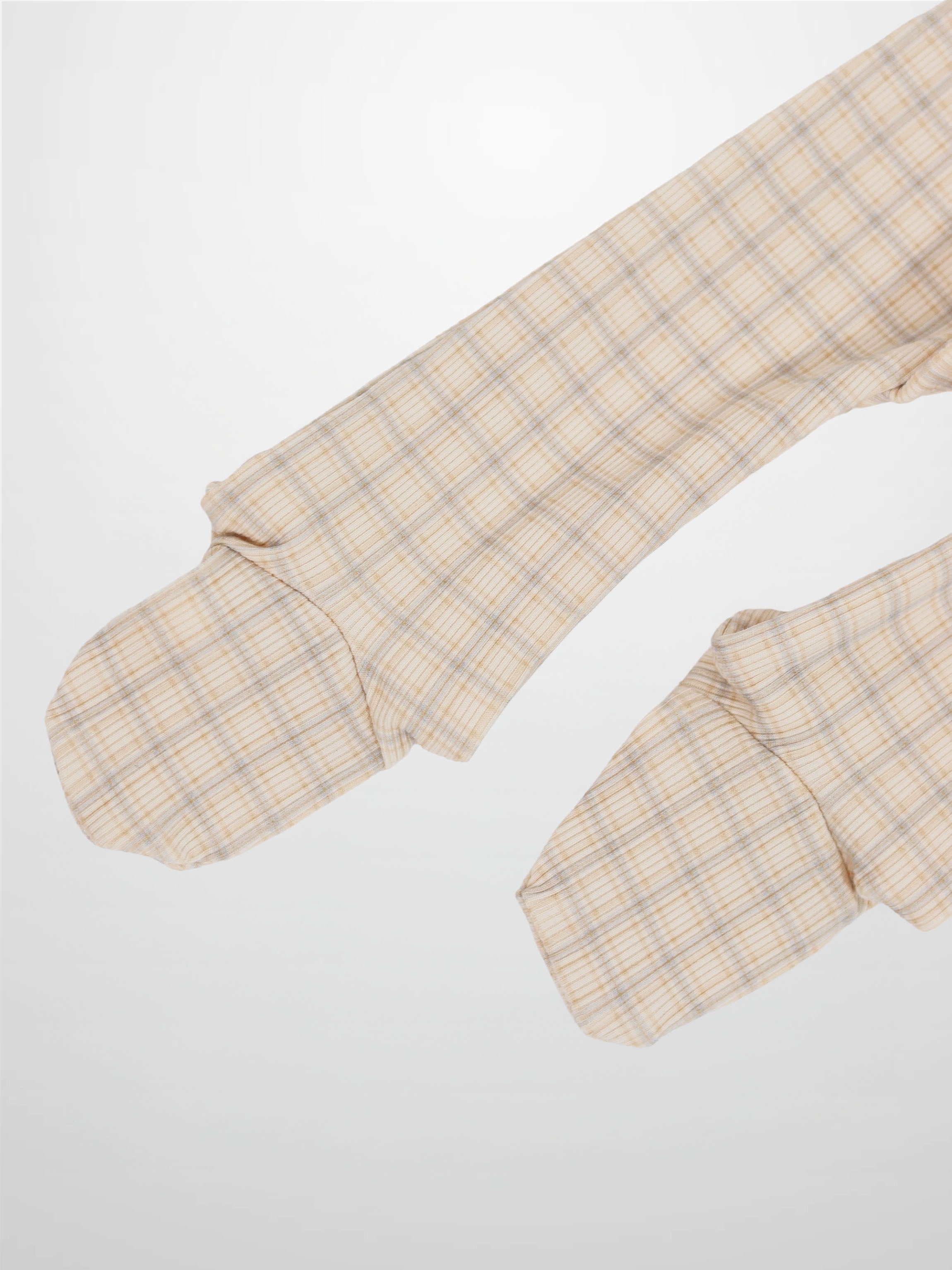 Oatmeal Grid Stretchy - Blue