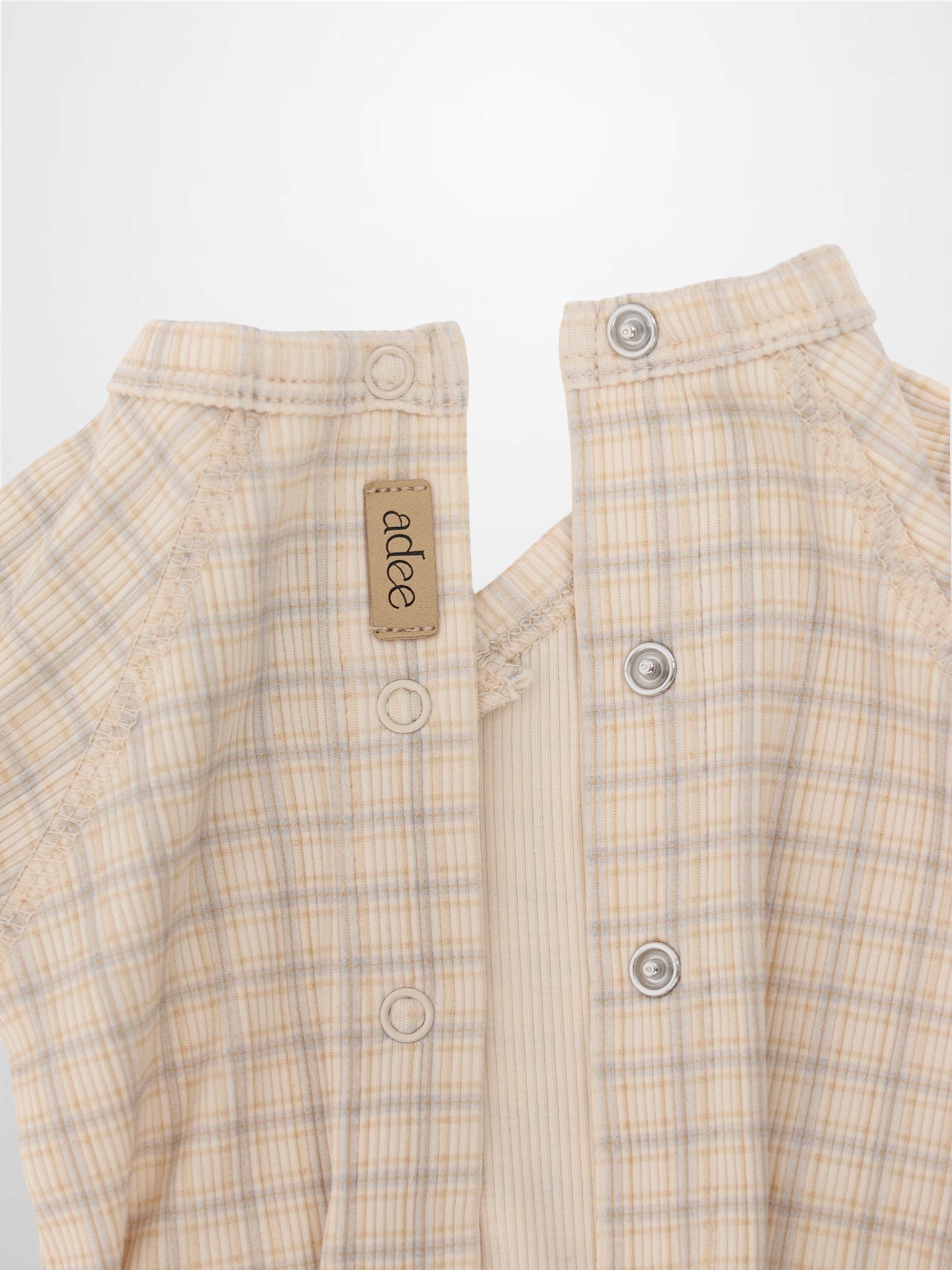 Oatmeal Grid Stretchy - Blue