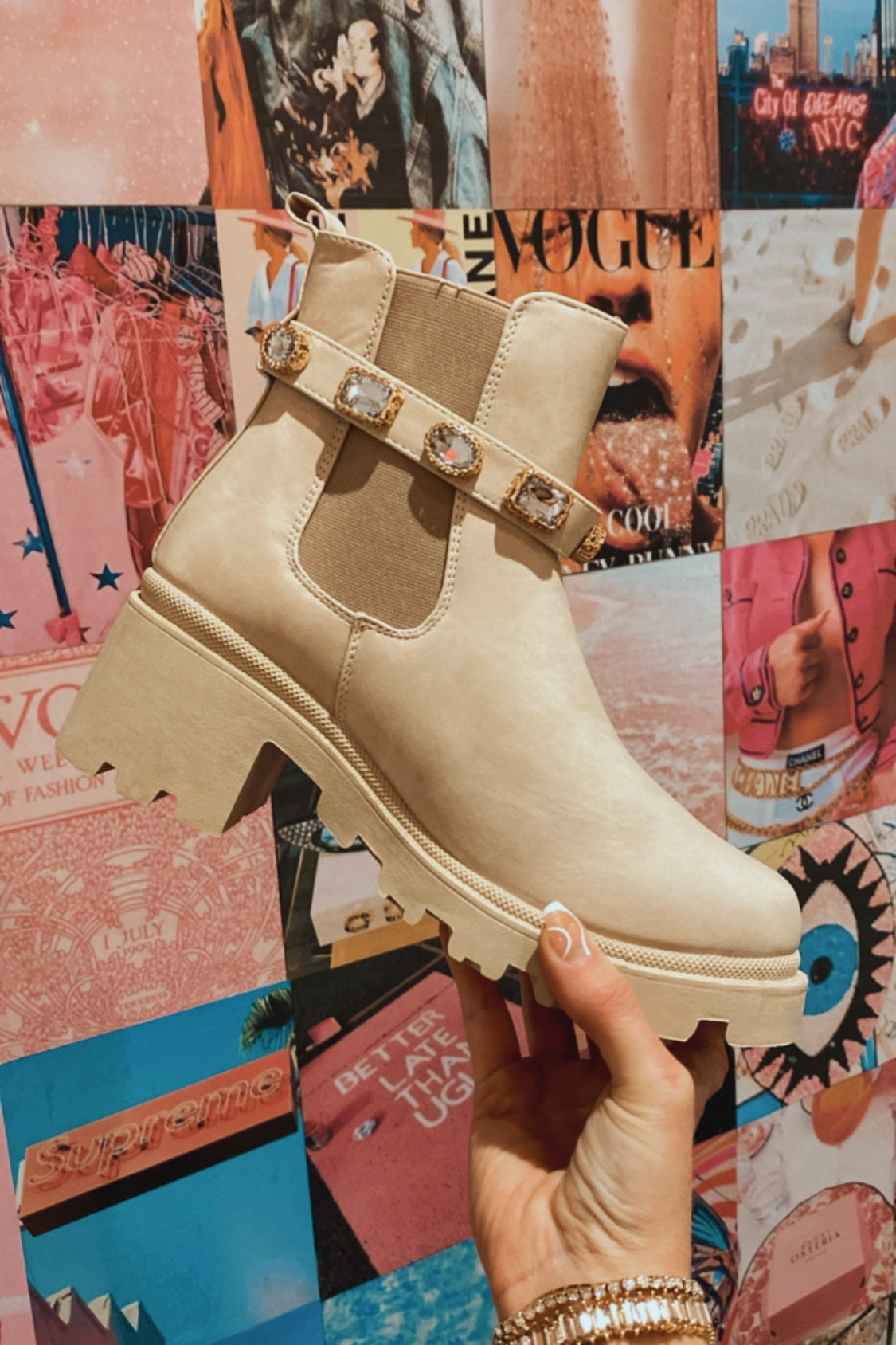 Follow Me Nude Amulet Booties