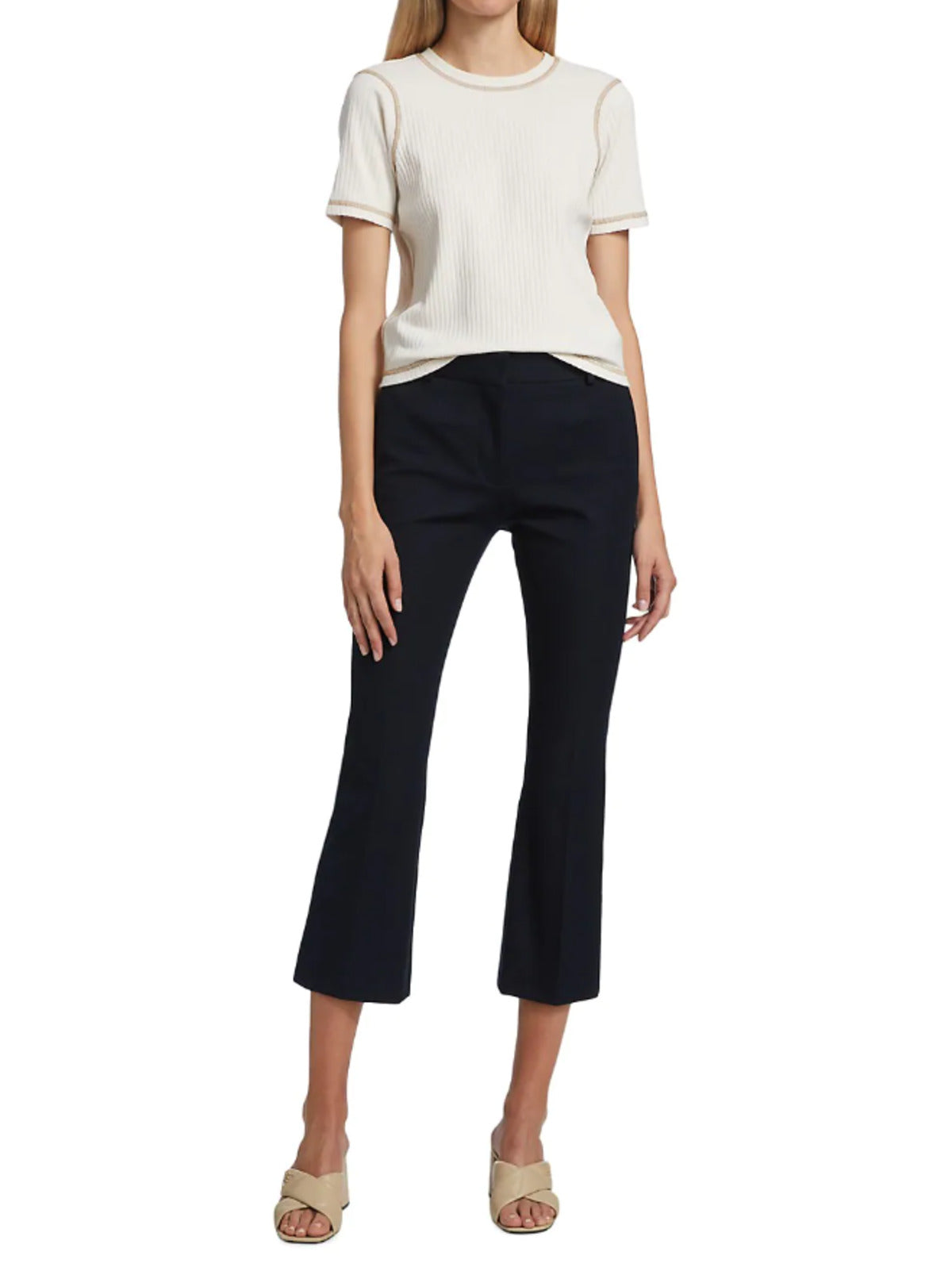 Le Crop Mini Boot Trouser - Navy