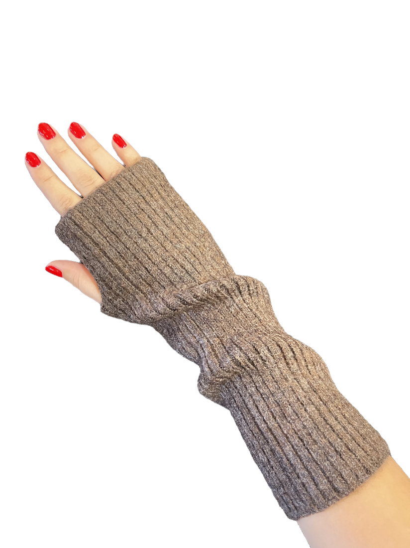 Ribbed Armwarmers - Brown