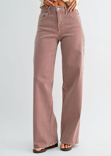 MARIZZA STRIPED WIDE-LEG JEANS