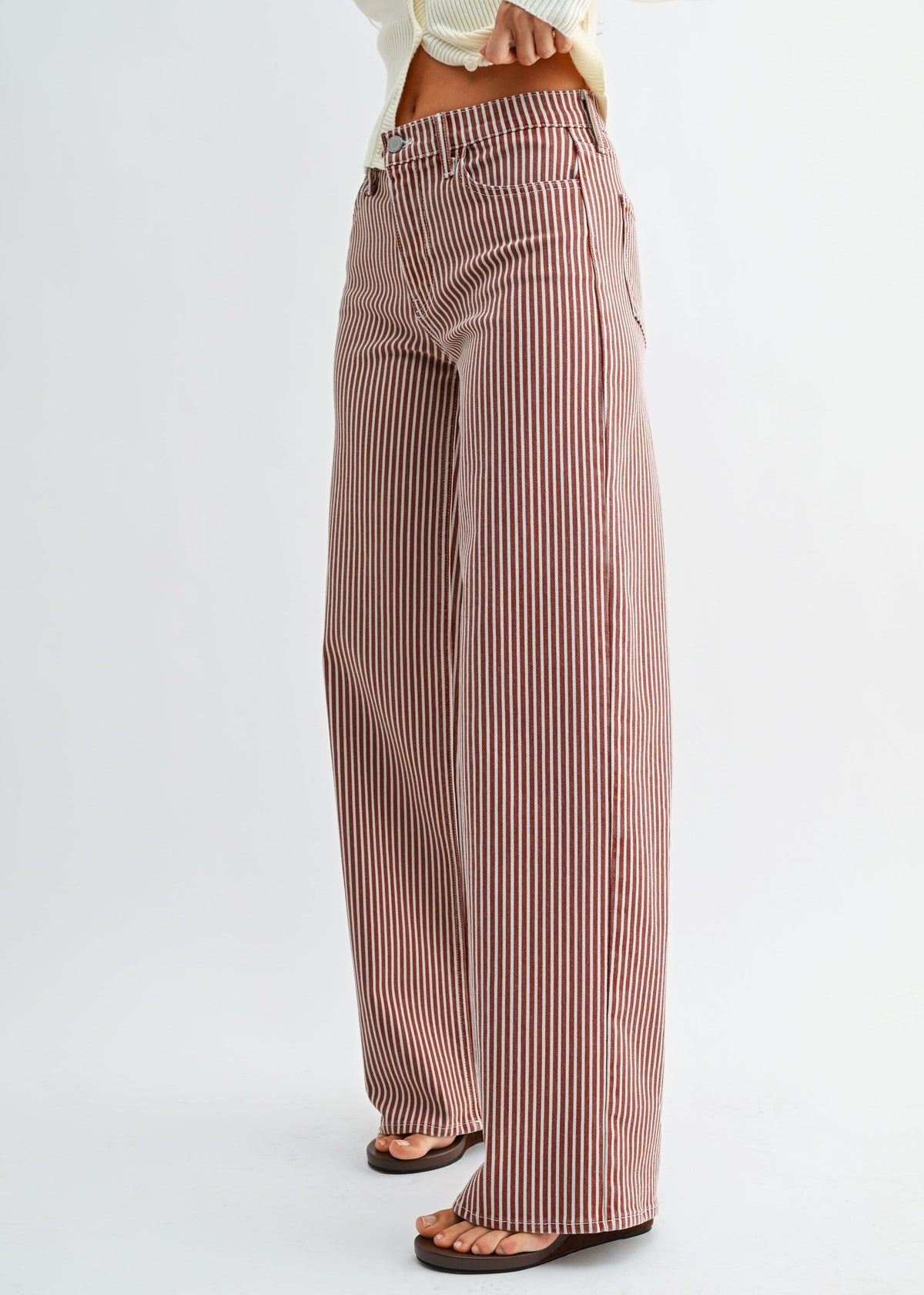 MARIZZA STRIPED WIDE-LEG JEANS