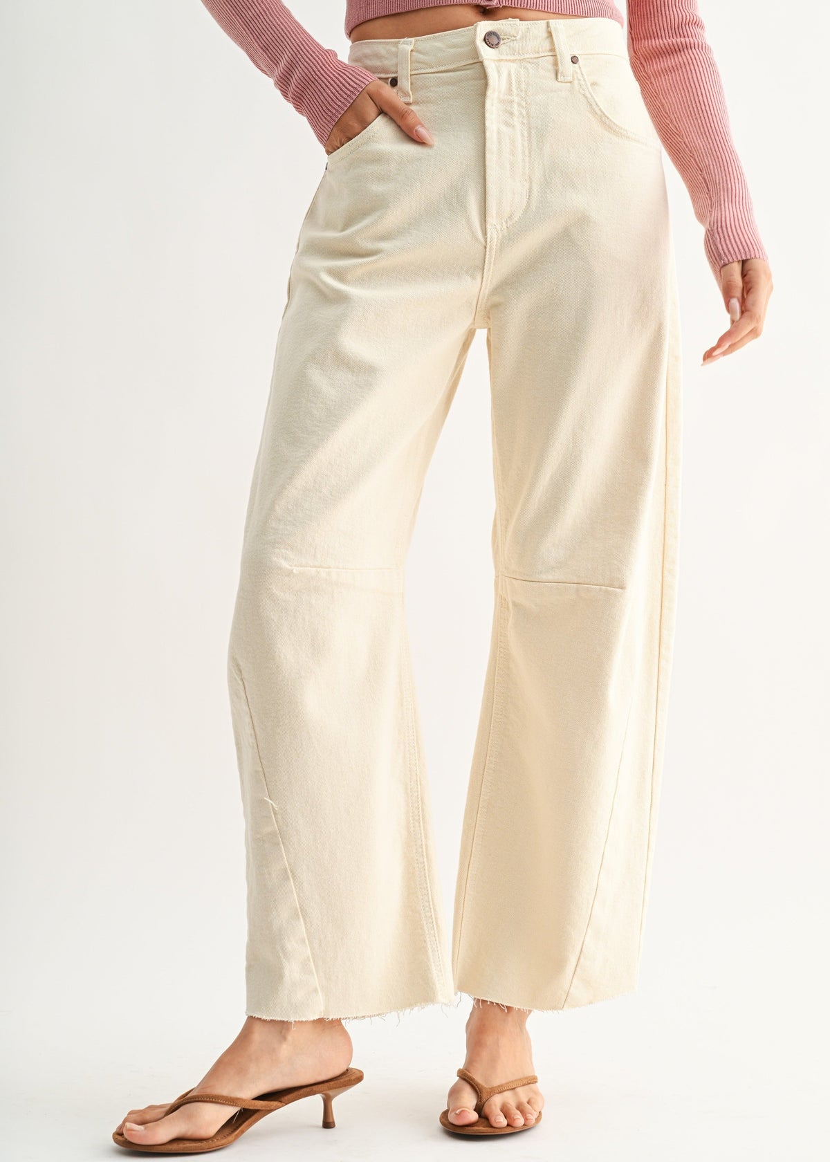 REEMA ALMOND BARREL JEANS