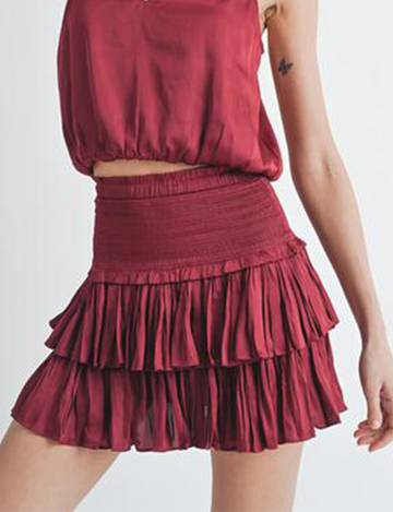 Amore Layered Skirt, Maroon